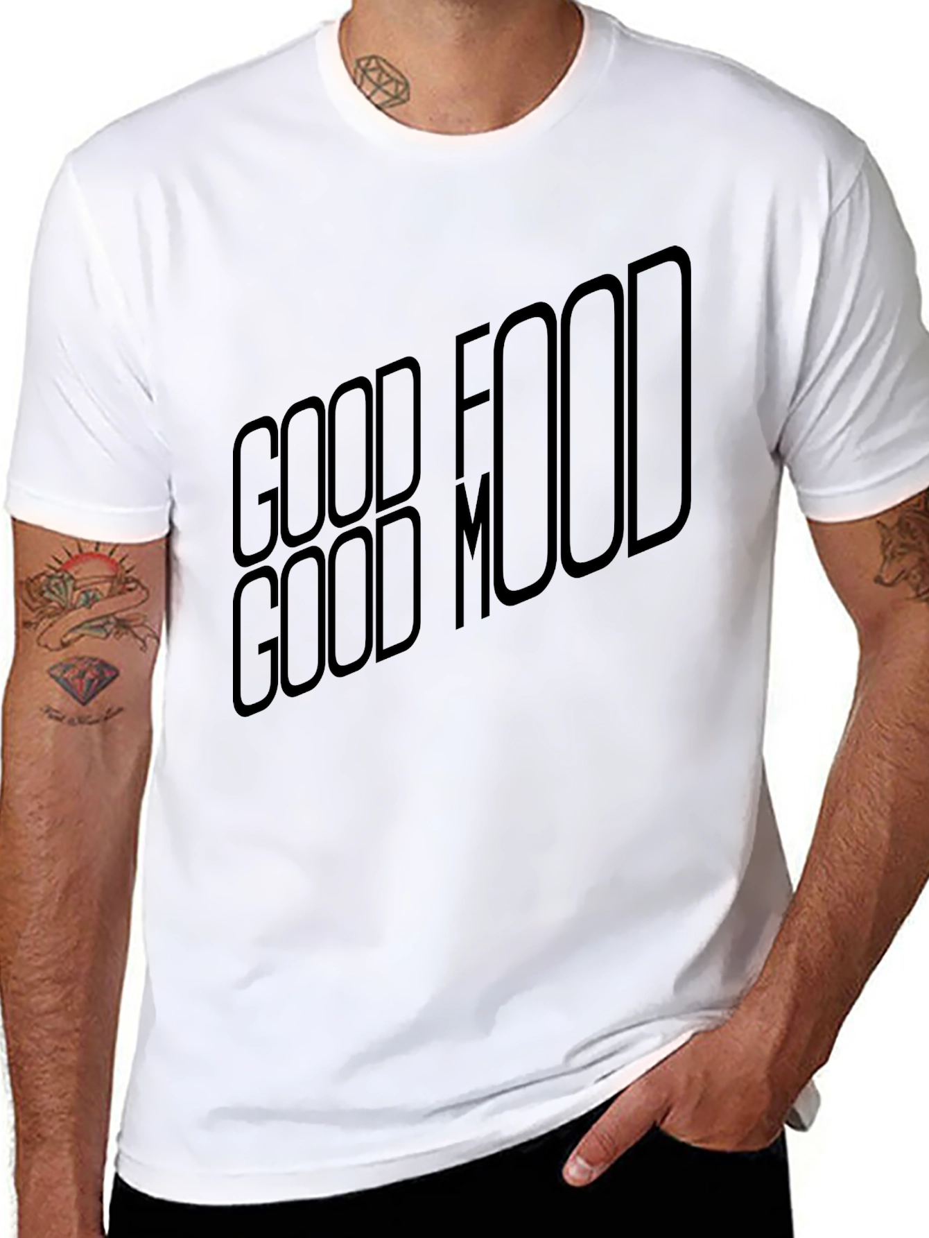 Good Food Good Mood Black T-Shirt