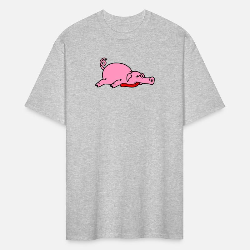 Unconscious dead pig barbecue food meat funny