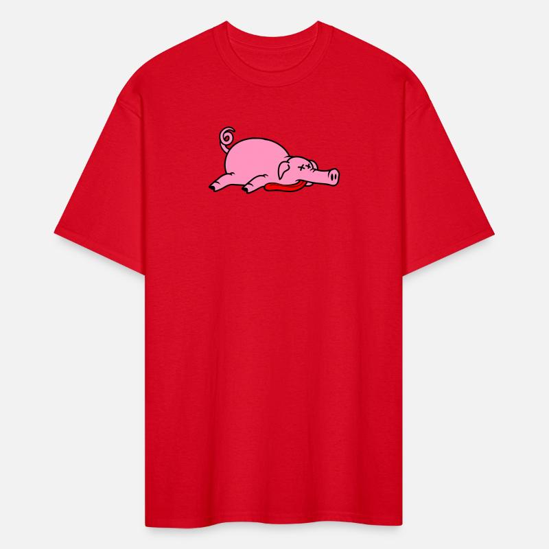 Unconscious dead pig barbecue food meat funny