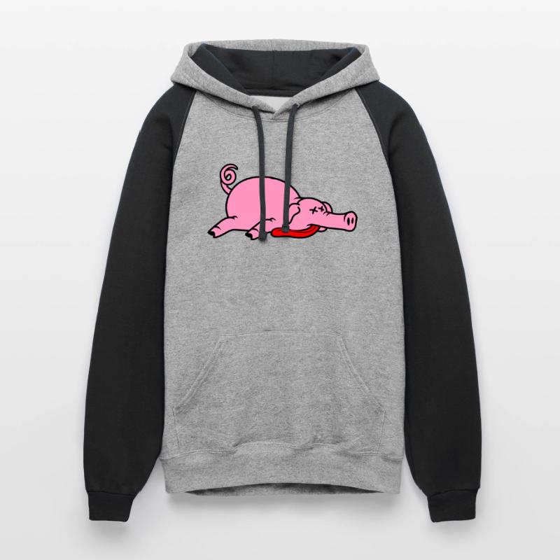 Unconscious dead pig barbecue food meat funny