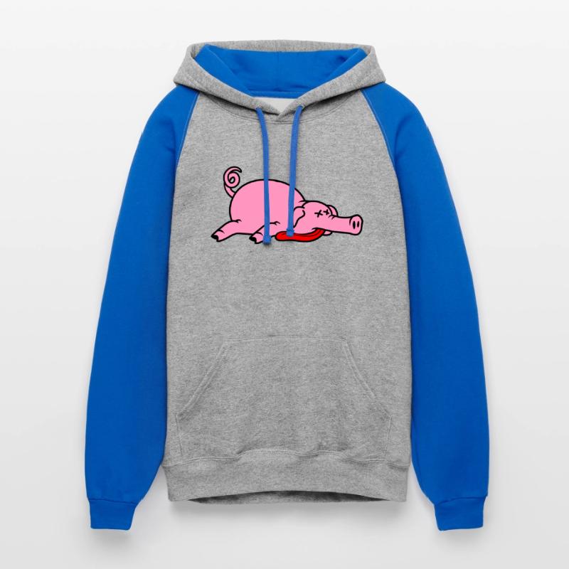 Unconscious dead pig barbecue food meat funny