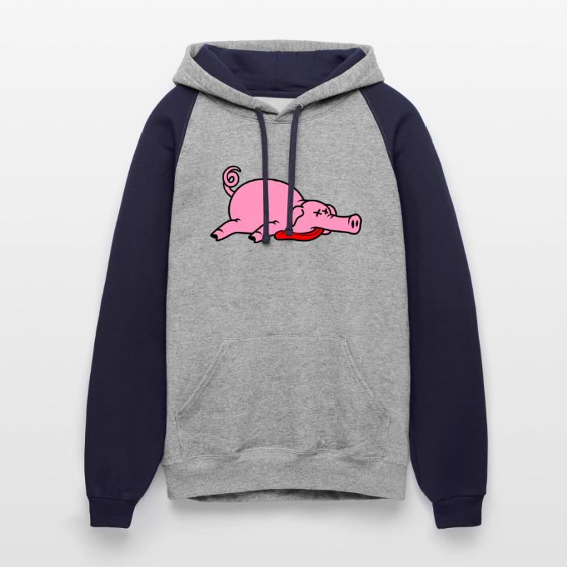 Unconscious dead pig barbecue food meat funny