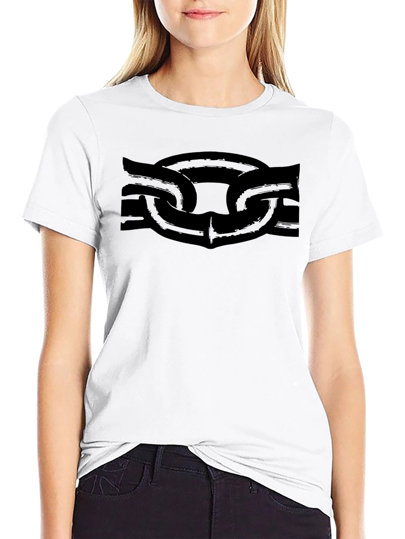 Black Chain Graphic T-Shirt - Edgy Style