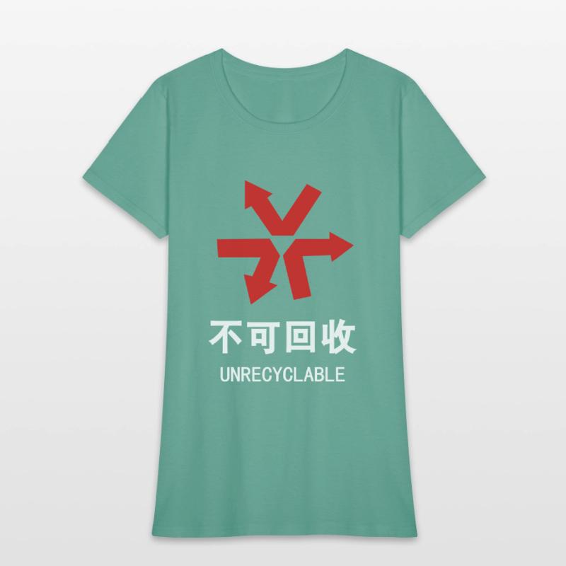 Unrecyclable ~ Chinese Language Hanzi Sign