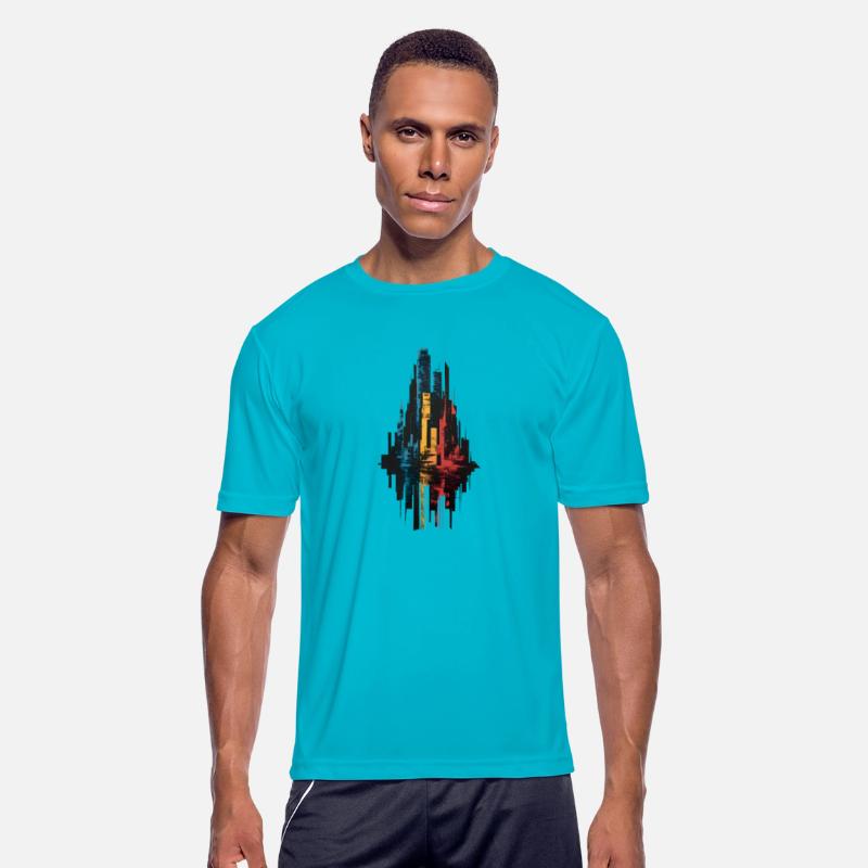 Urban Spectrum Skyline Lithograph Colorful