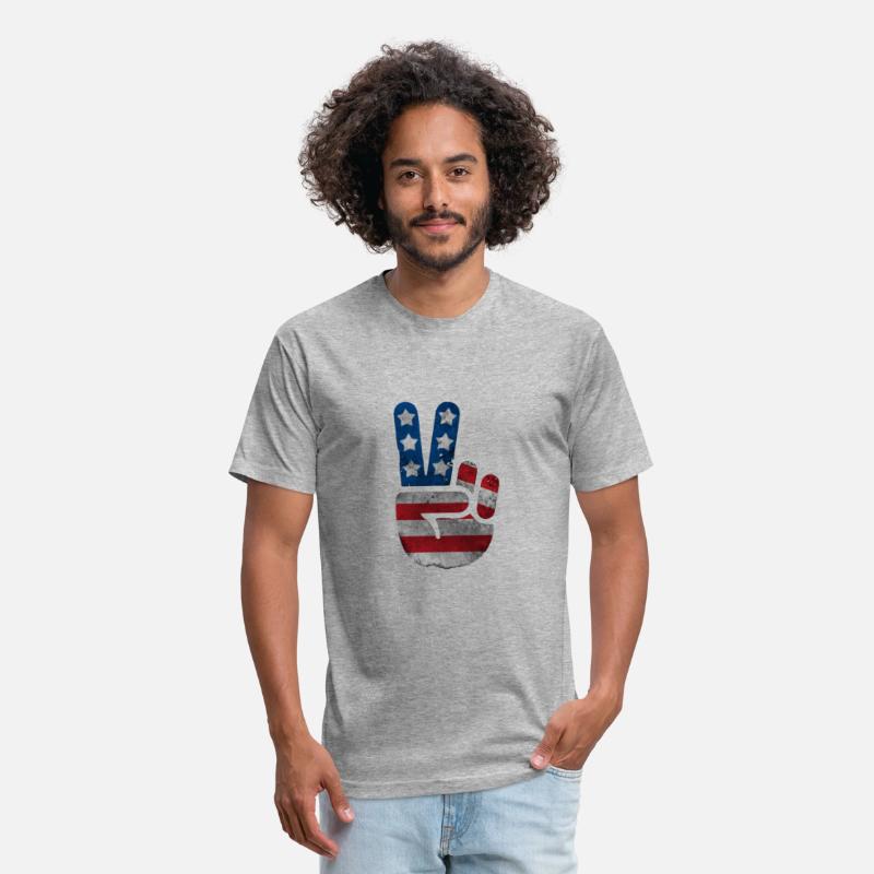 Usa Flag Peace Sign Victory Fingers Patriotic