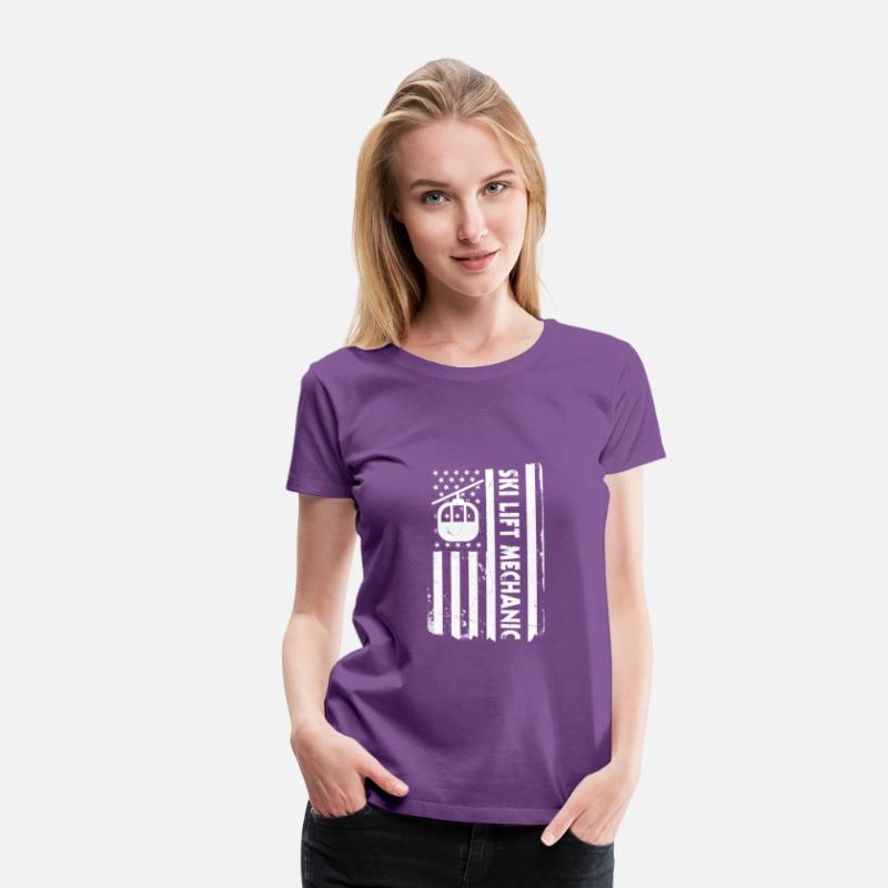 USA Flag Ski Lift Mechanic America