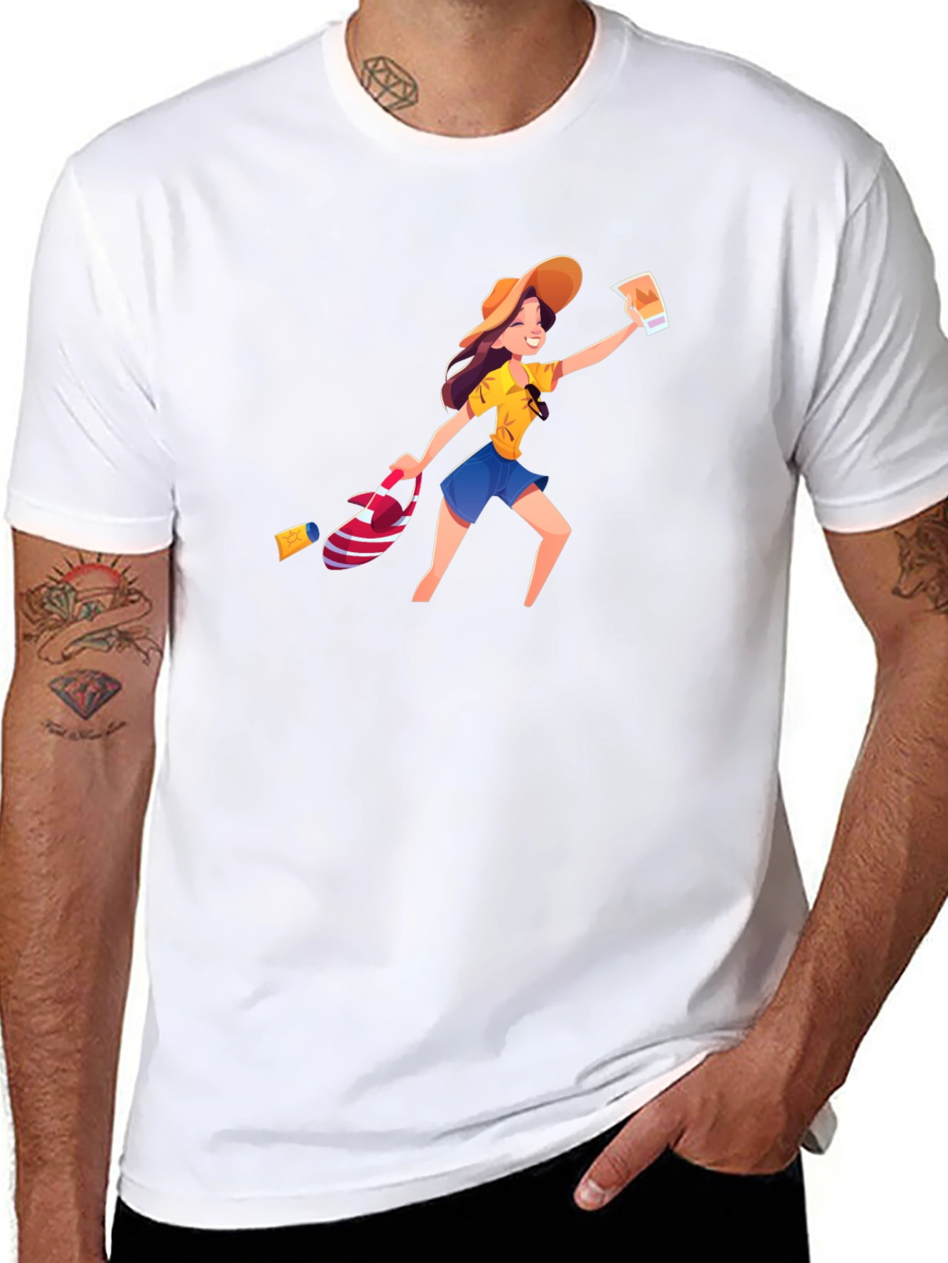 Fun Tourist Graphic Tee - Black Unisex