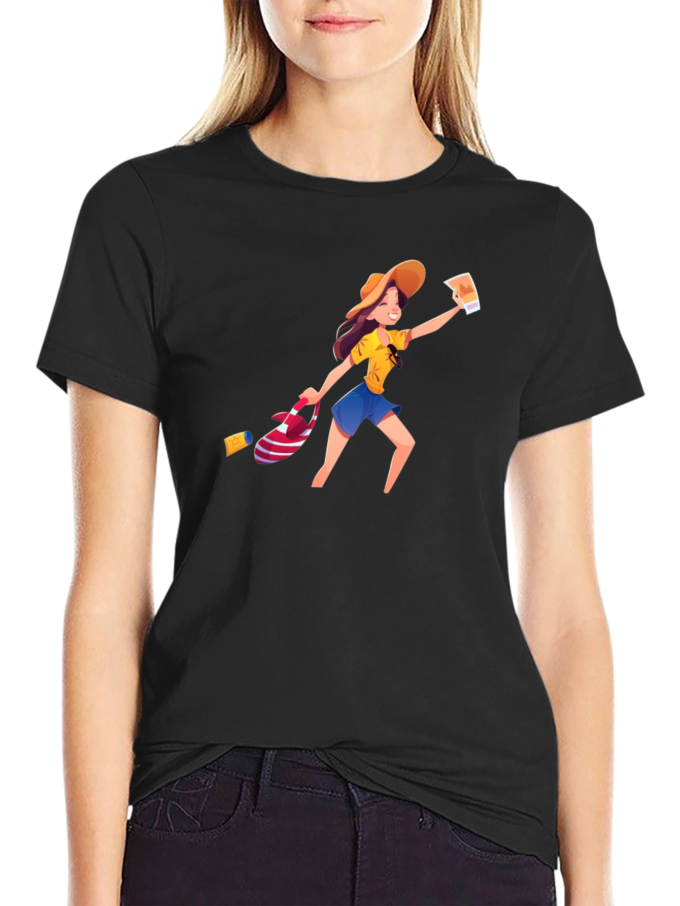 Fun Tourist Graphic Tee - Black Unisex
