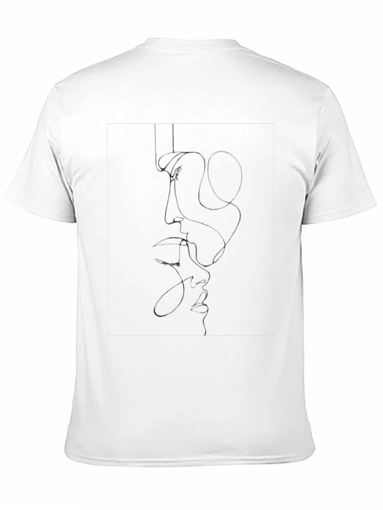 Minimalist Line Art Graphic Tee - Black