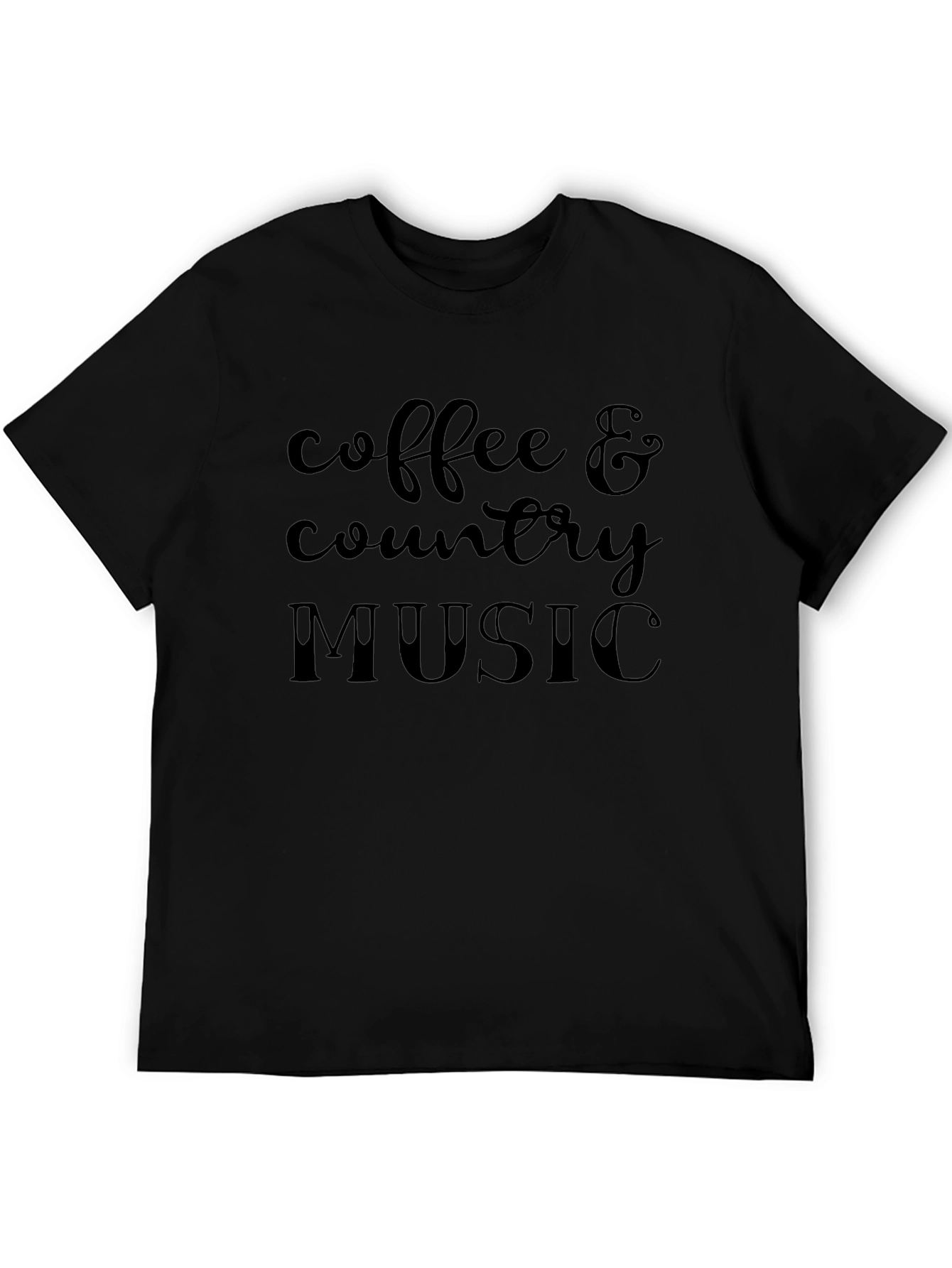 Coffee & Country Music Black T-Shirt