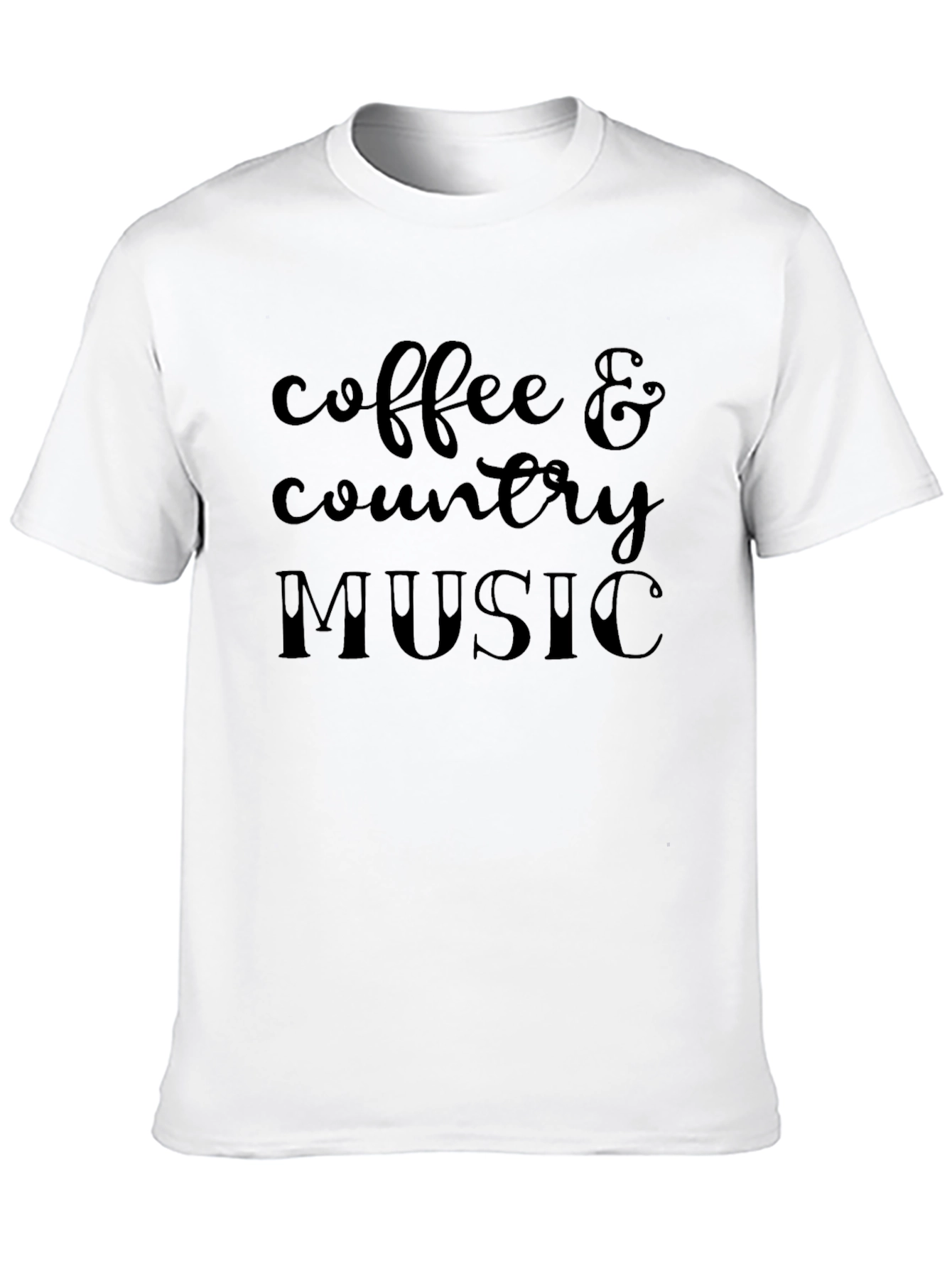 Coffee & Country Music Black T-Shirt