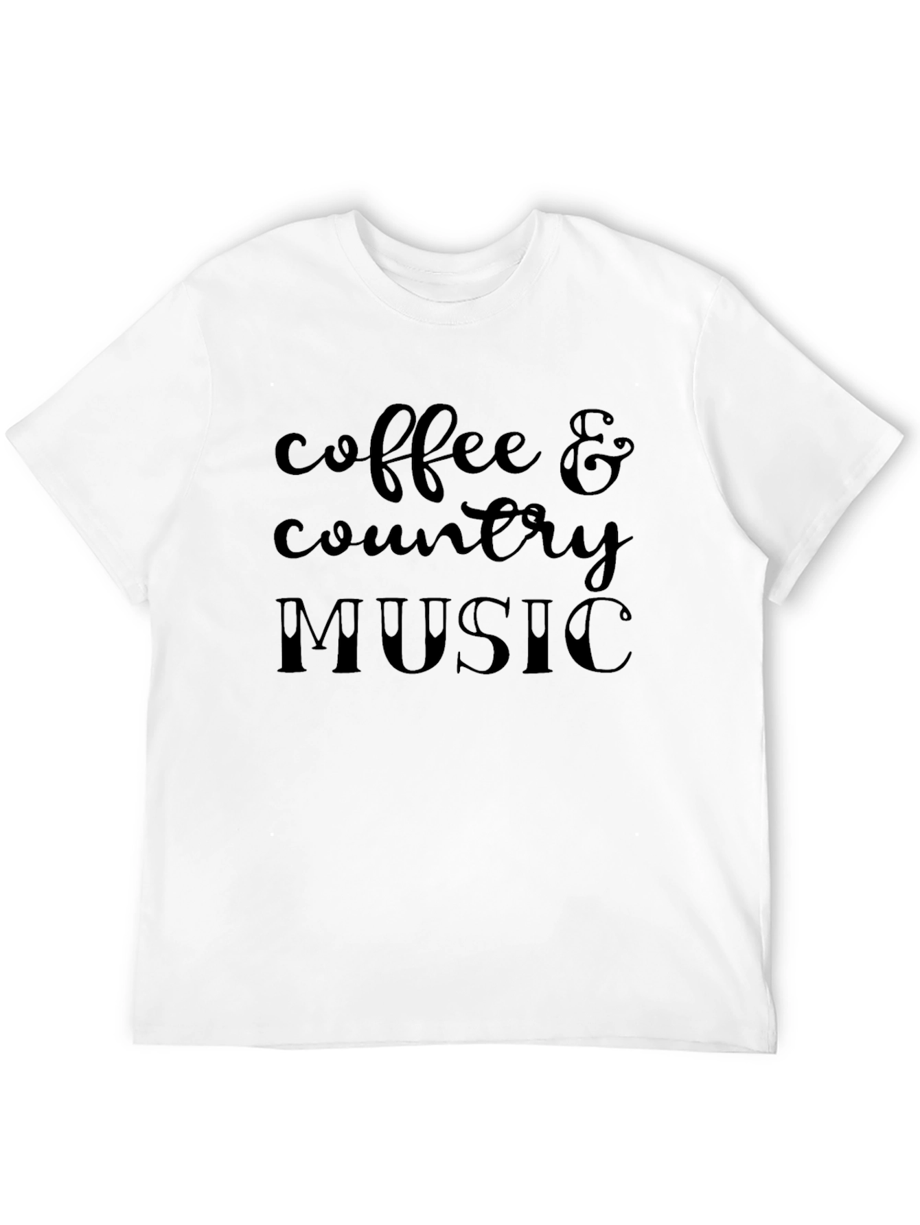 Coffee & Country Music Black T-Shirt