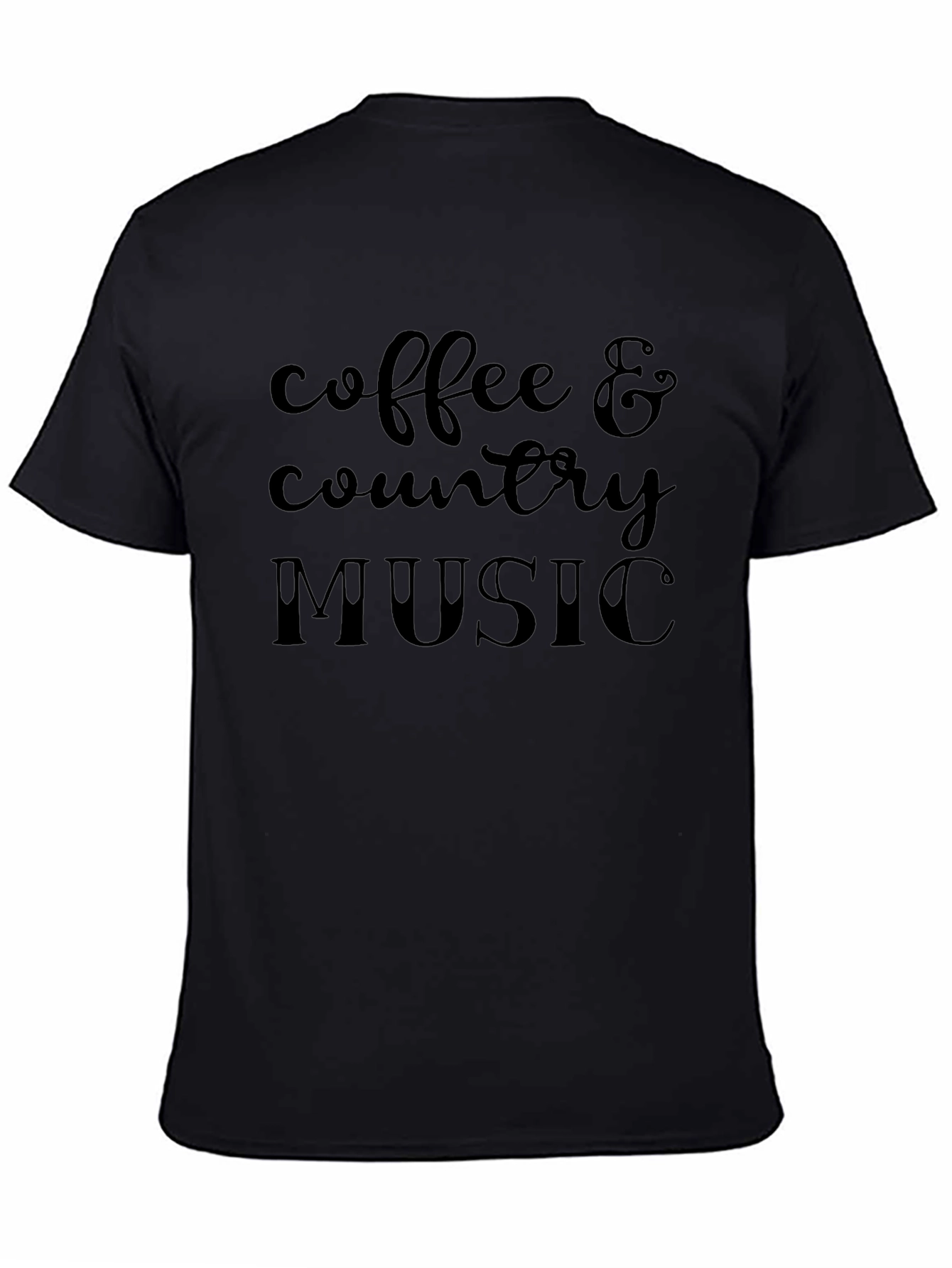 Coffee & Country Music Black T-Shirt