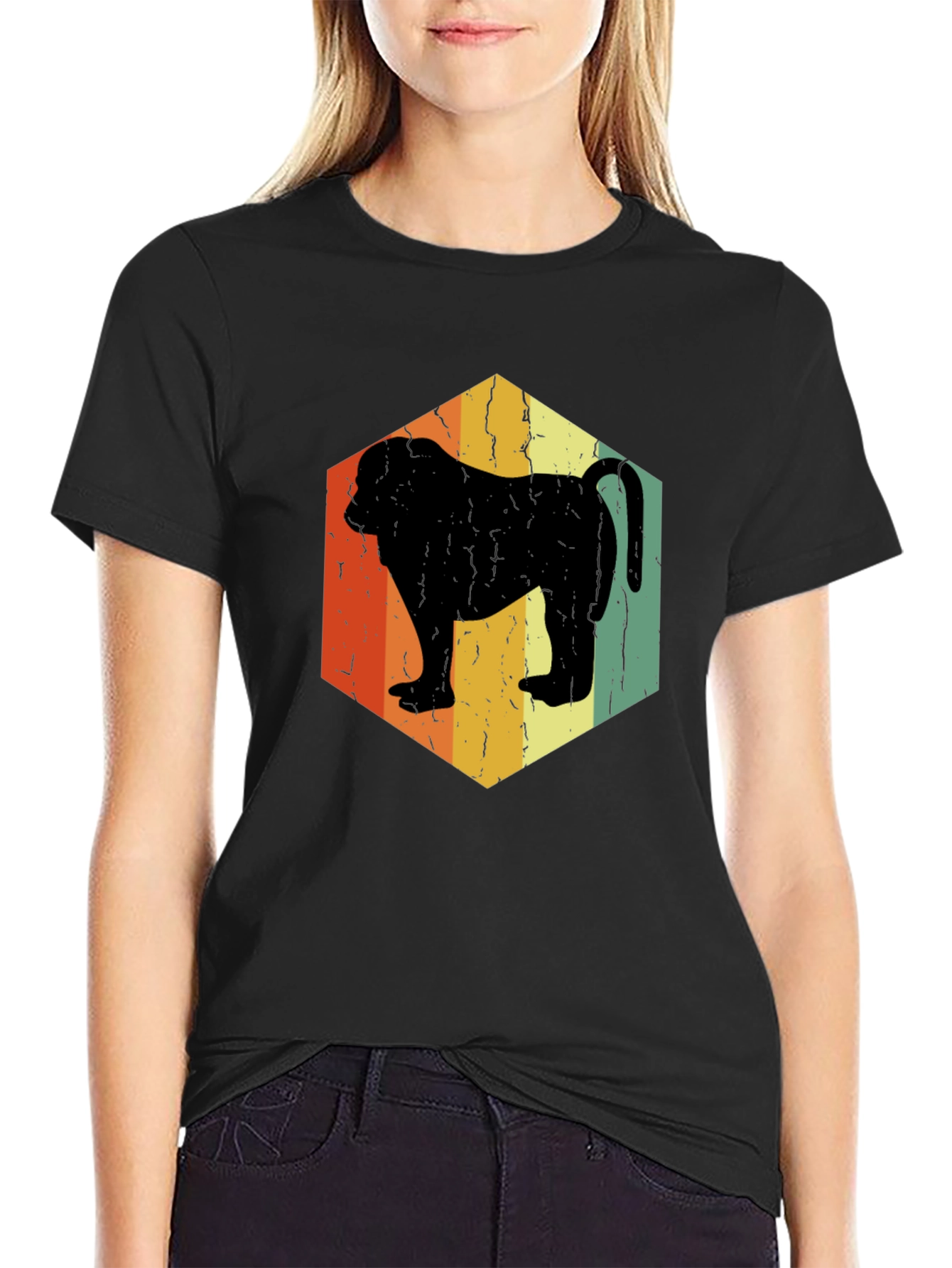 Retro Baboon Silhouette Graphic Tee