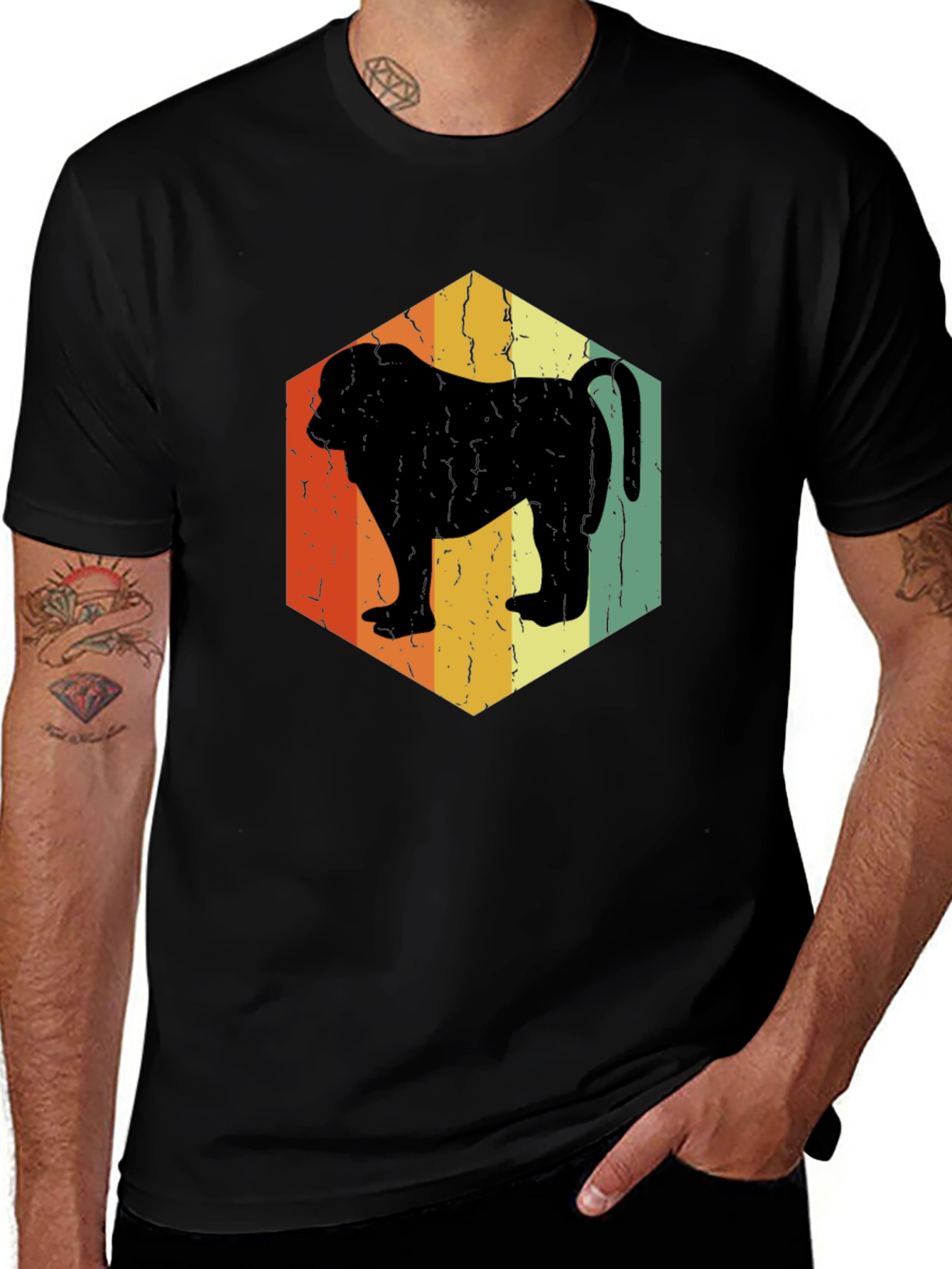 Retro Baboon Silhouette Graphic Tee