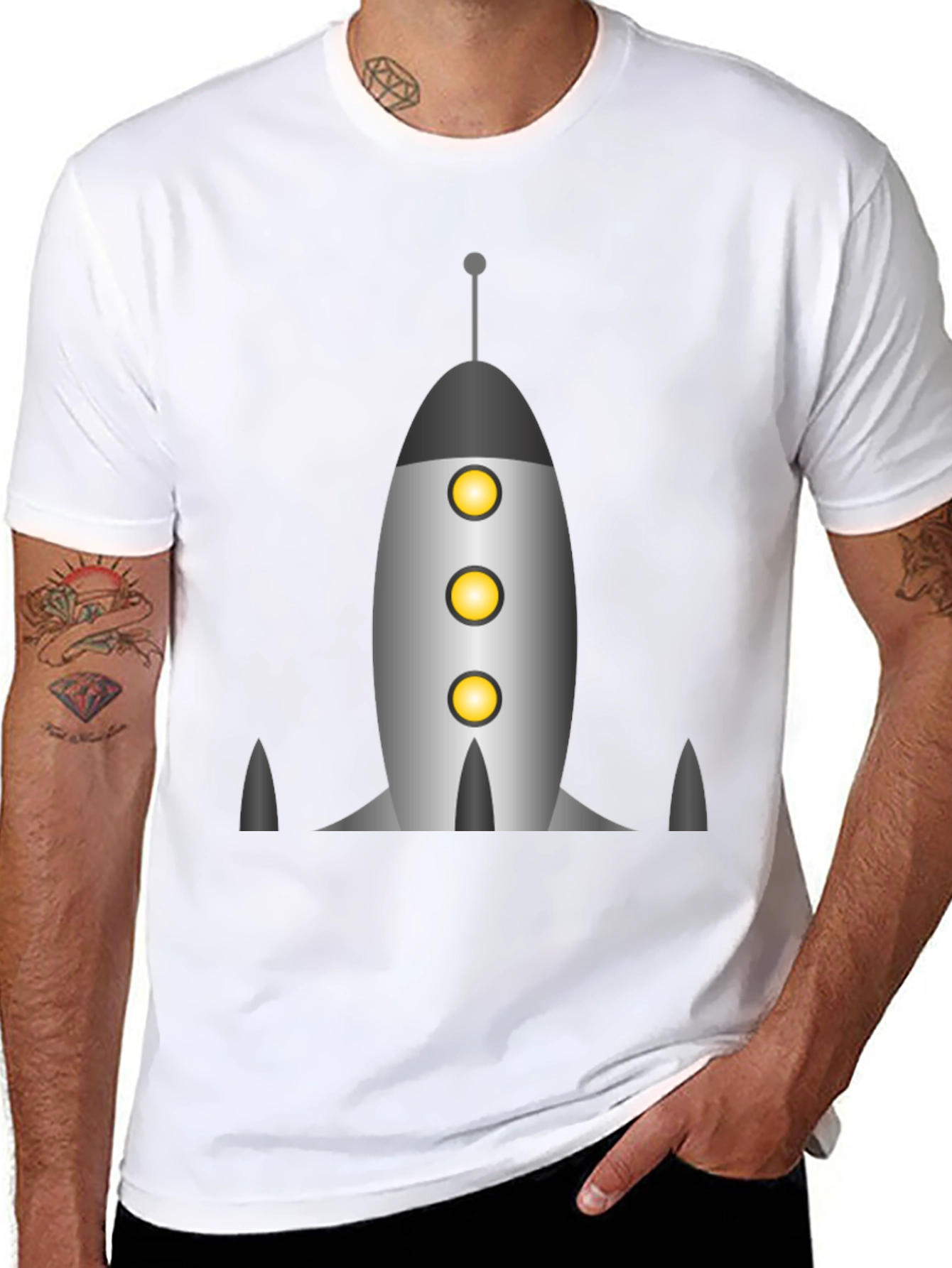 Retro Rocket Graphic Tee - Space Adventure Shirt