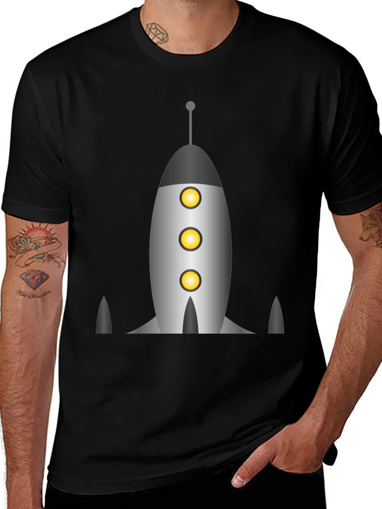 Retro Rocket Graphic Tee - Space Adventure Shirt