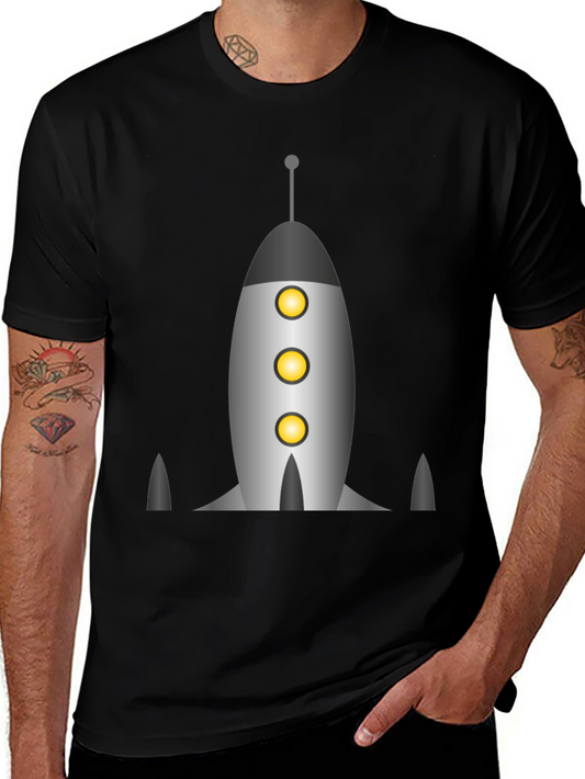 Retro Rocket Graphic Tee - Space Adventure Shirt
