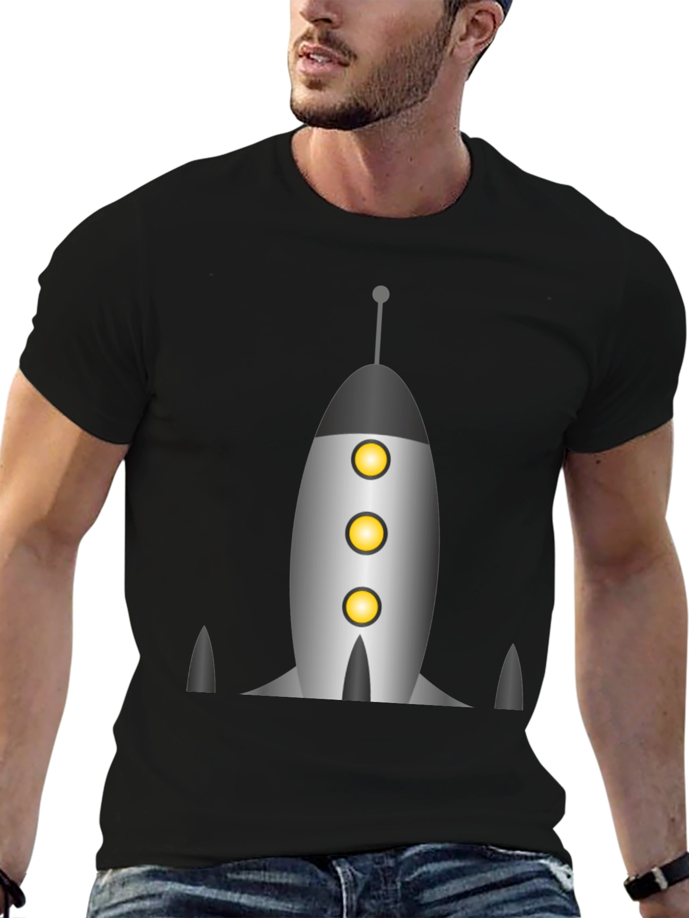Retro Rocket Graphic Tee - Space Adventure Shirt