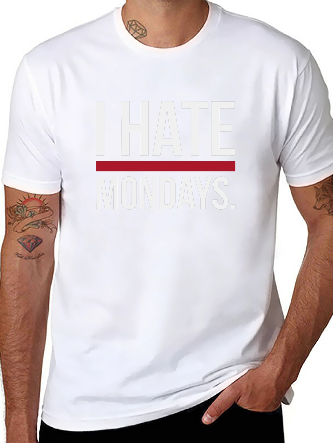 I Hate Mondays Graphic Tee - Black Casual T-Shirt