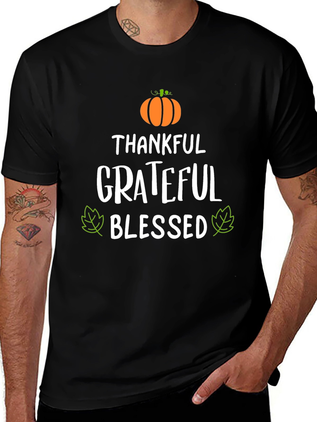 Thankful Grateful Blessed T-Shirt - Fall Apparel