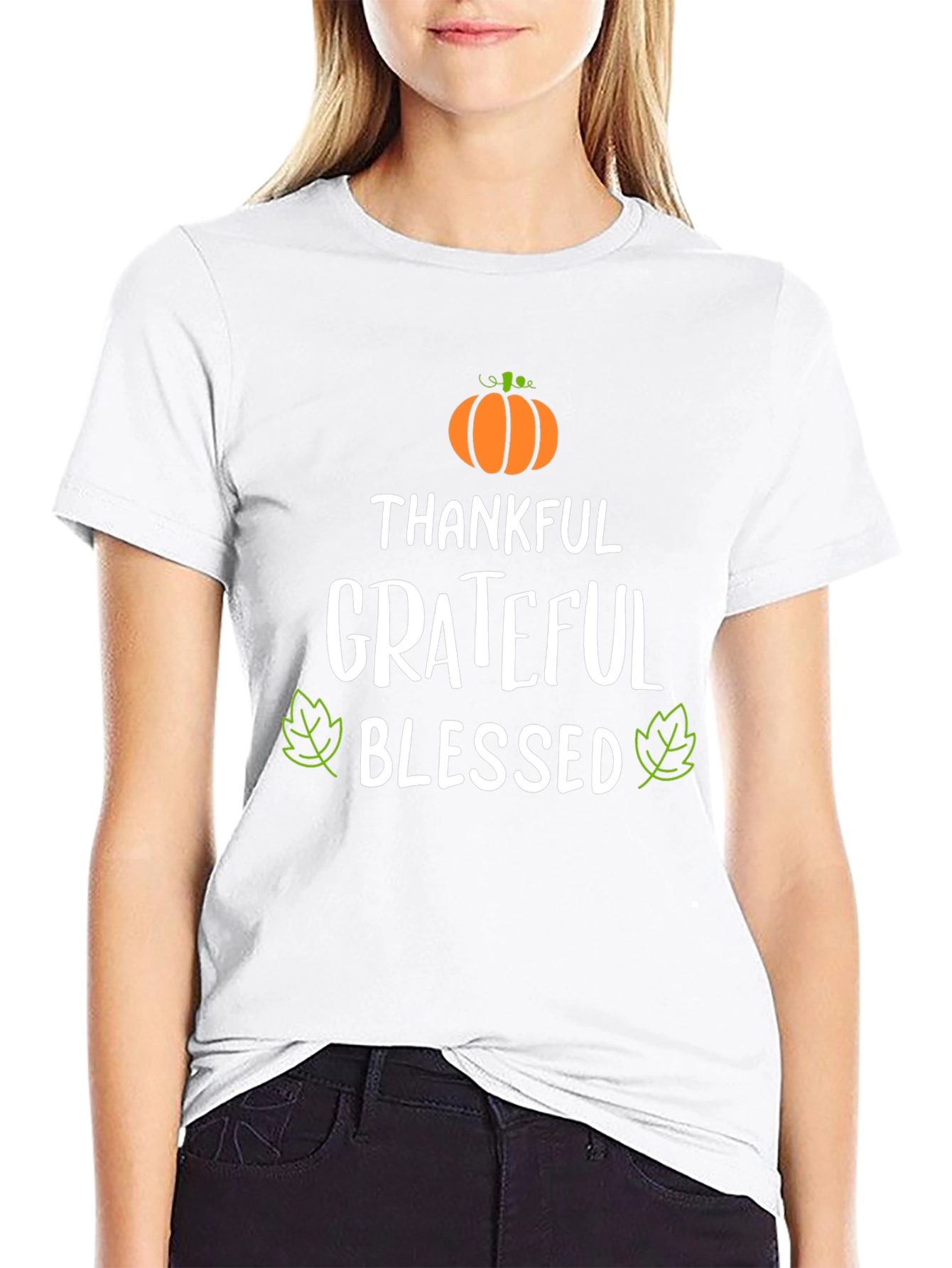 Thankful Grateful Blessed T-Shirt - Fall Apparel