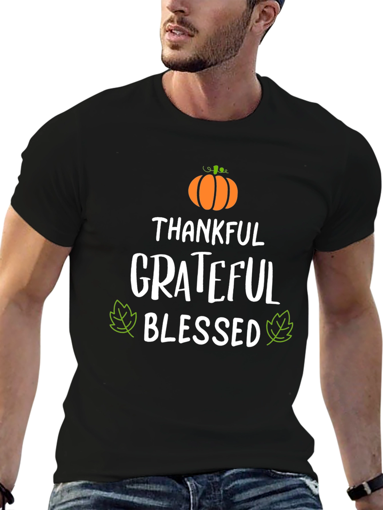 Thankful Grateful Blessed T-Shirt - Fall Apparel