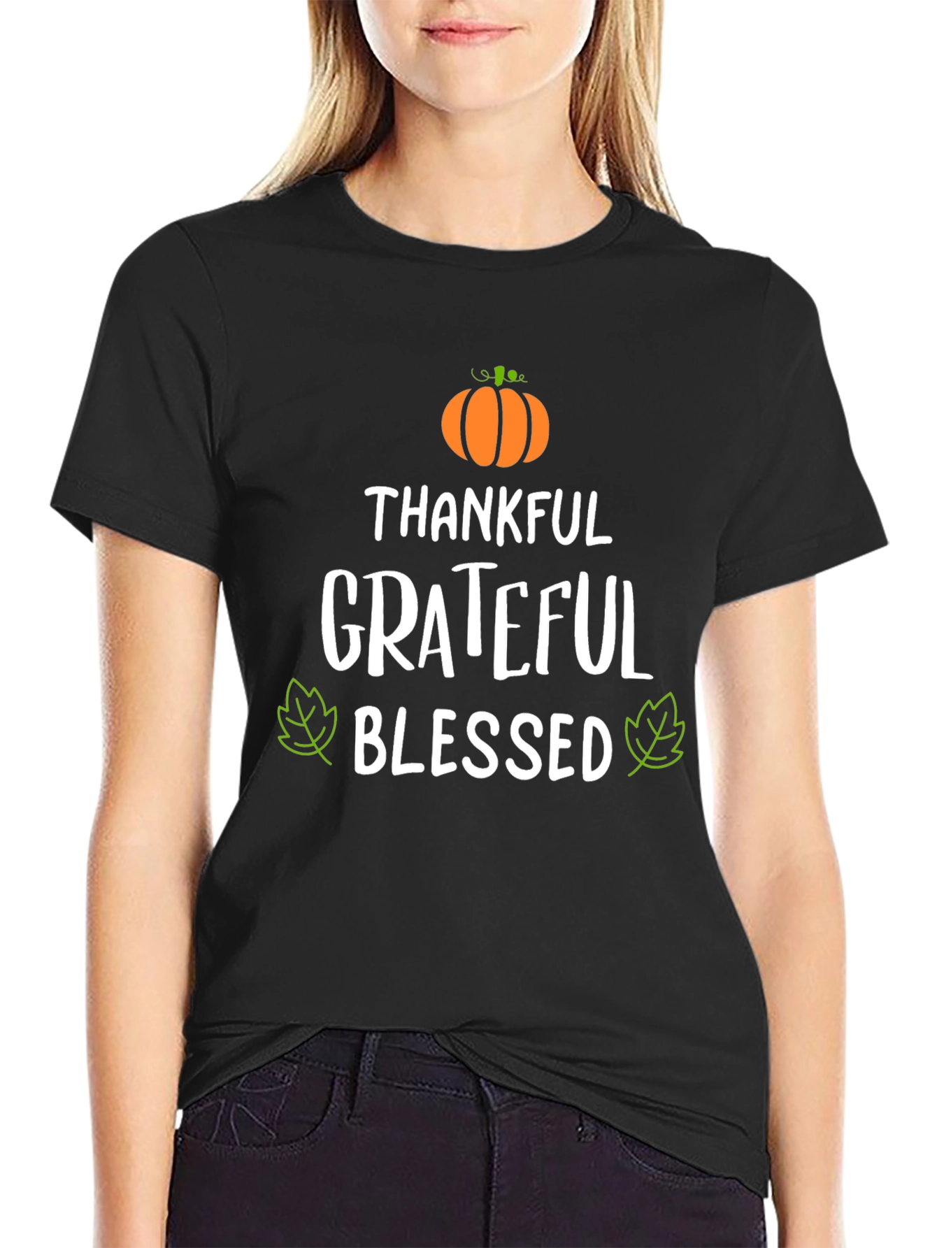 Thankful Grateful Blessed T-Shirt - Fall Apparel