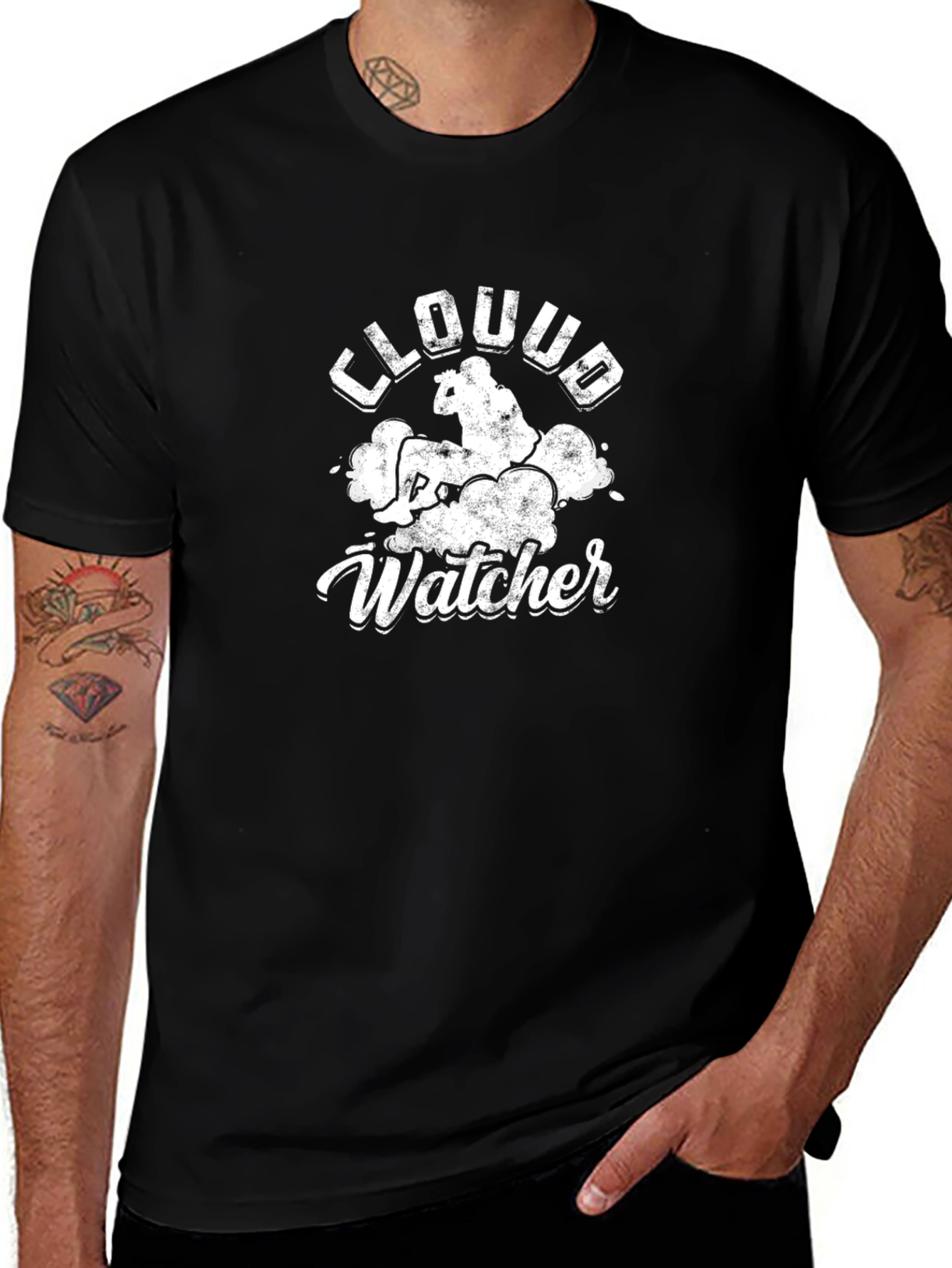 Cloud Watcher Graphic Tee - Unisex Black T-Shirt