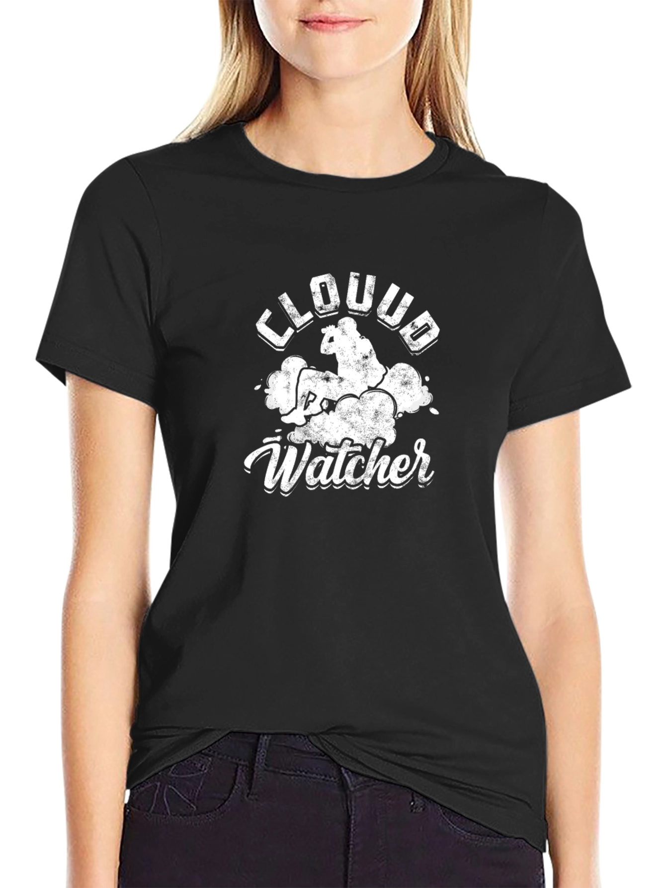Cloud Watcher Graphic Tee - Unisex Black T-Shirt