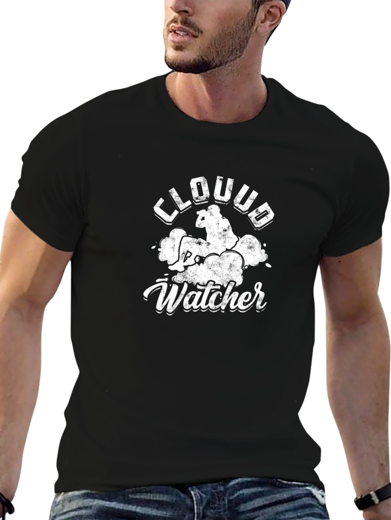 Cloud Watcher Graphic Tee - Unisex Black T-Shirt