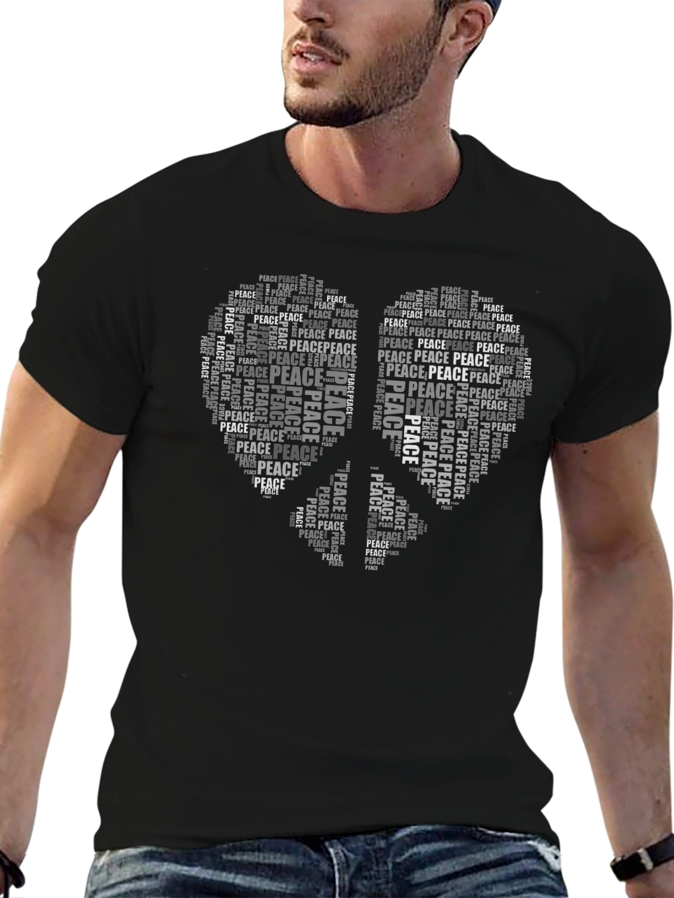 Peace Dove Word Art Graphic Tee
