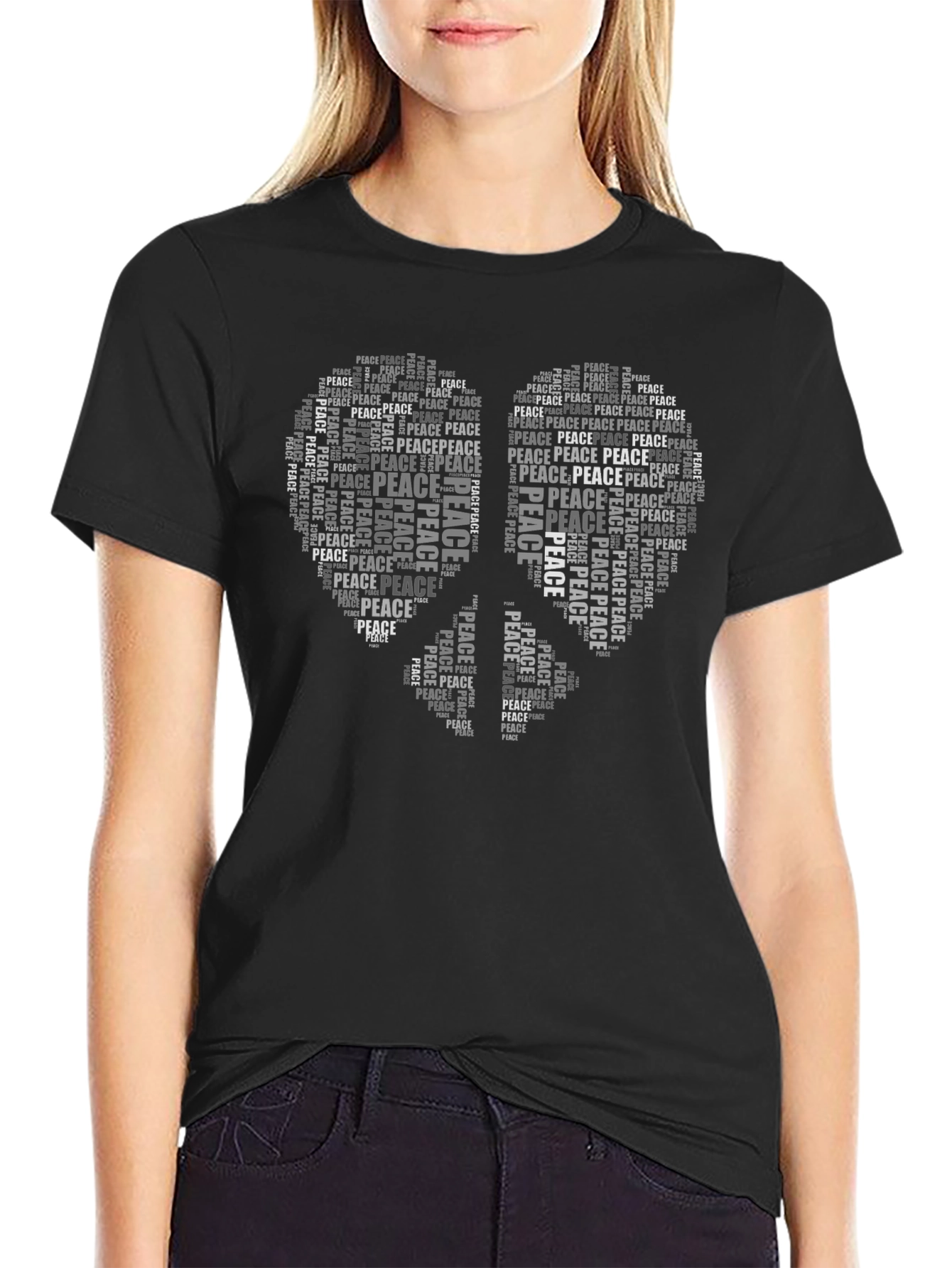 Peace Dove Word Art Graphic Tee