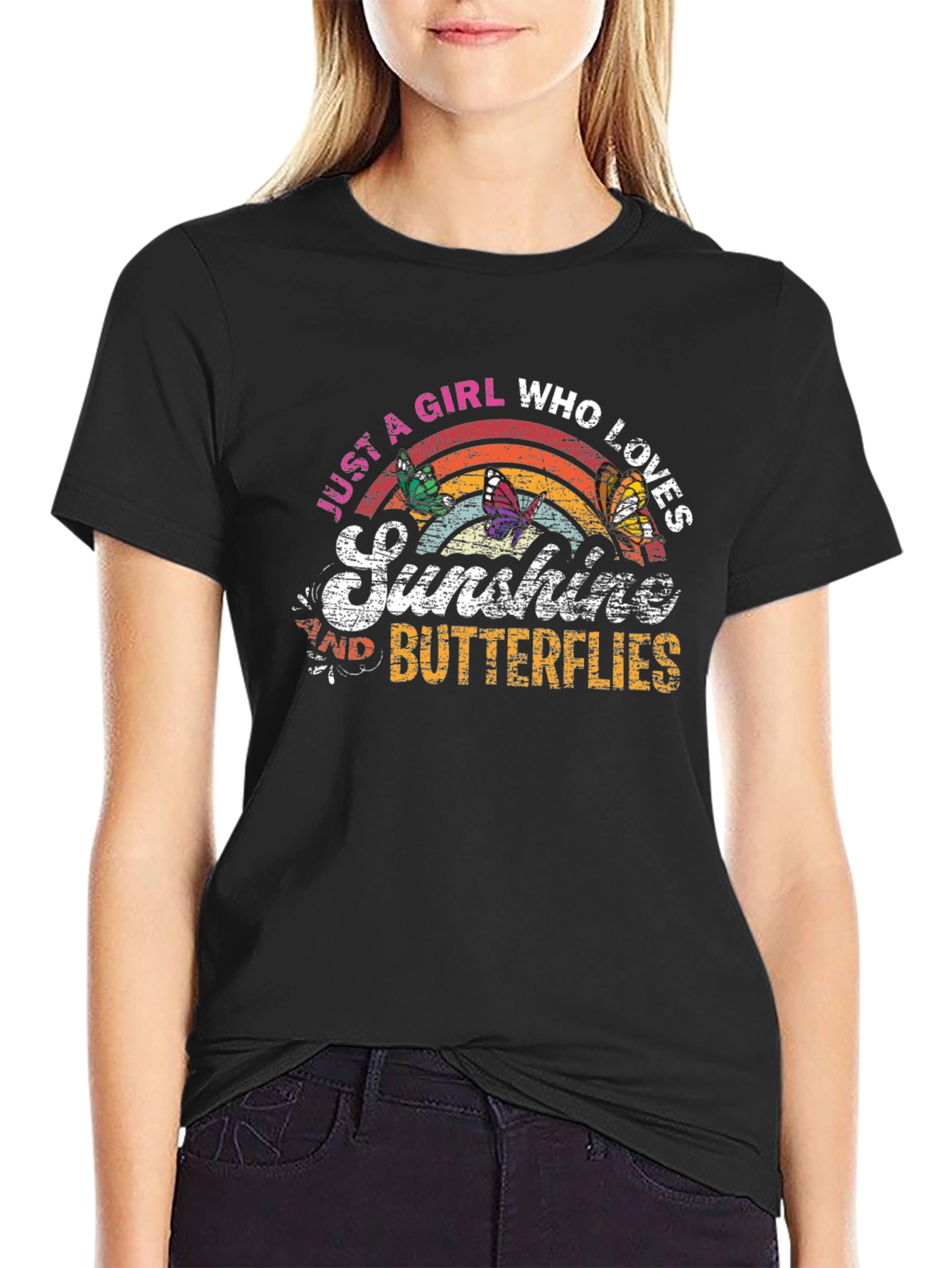 Sunshine and Butterflies Graphic T-Shirt