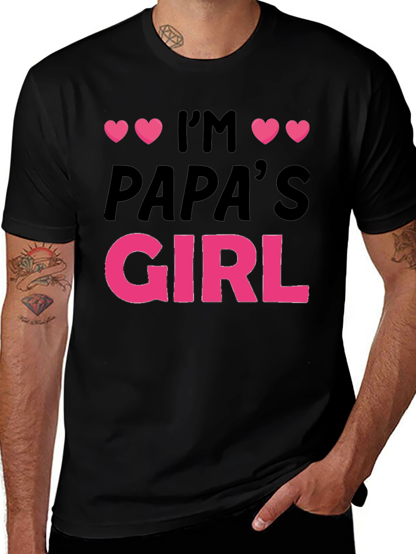 Im Papas Girl Black T-Shirt Cute Gift