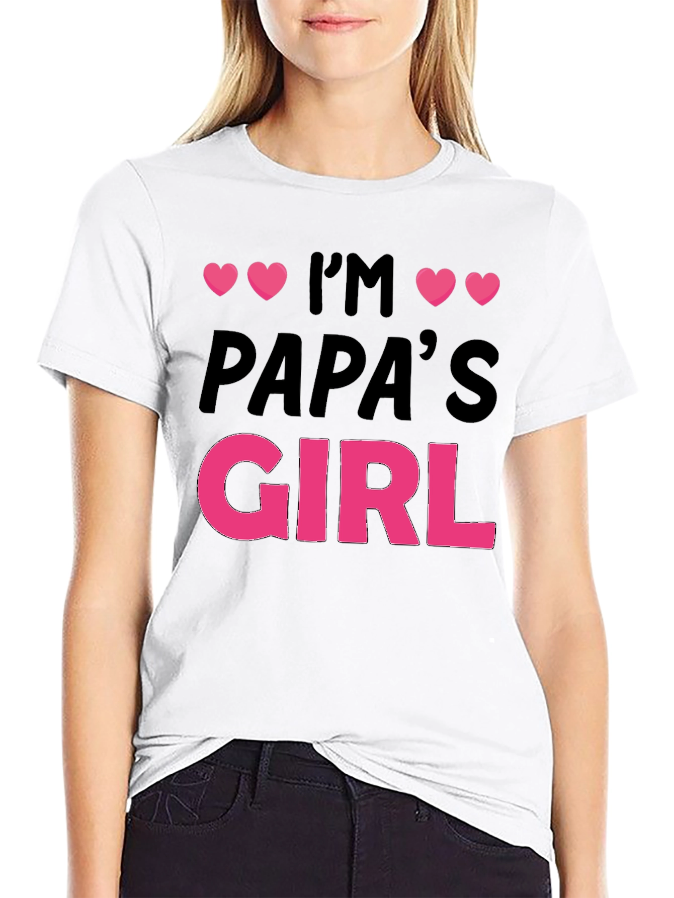 Im Papas Girl Black T-Shirt Cute Gift