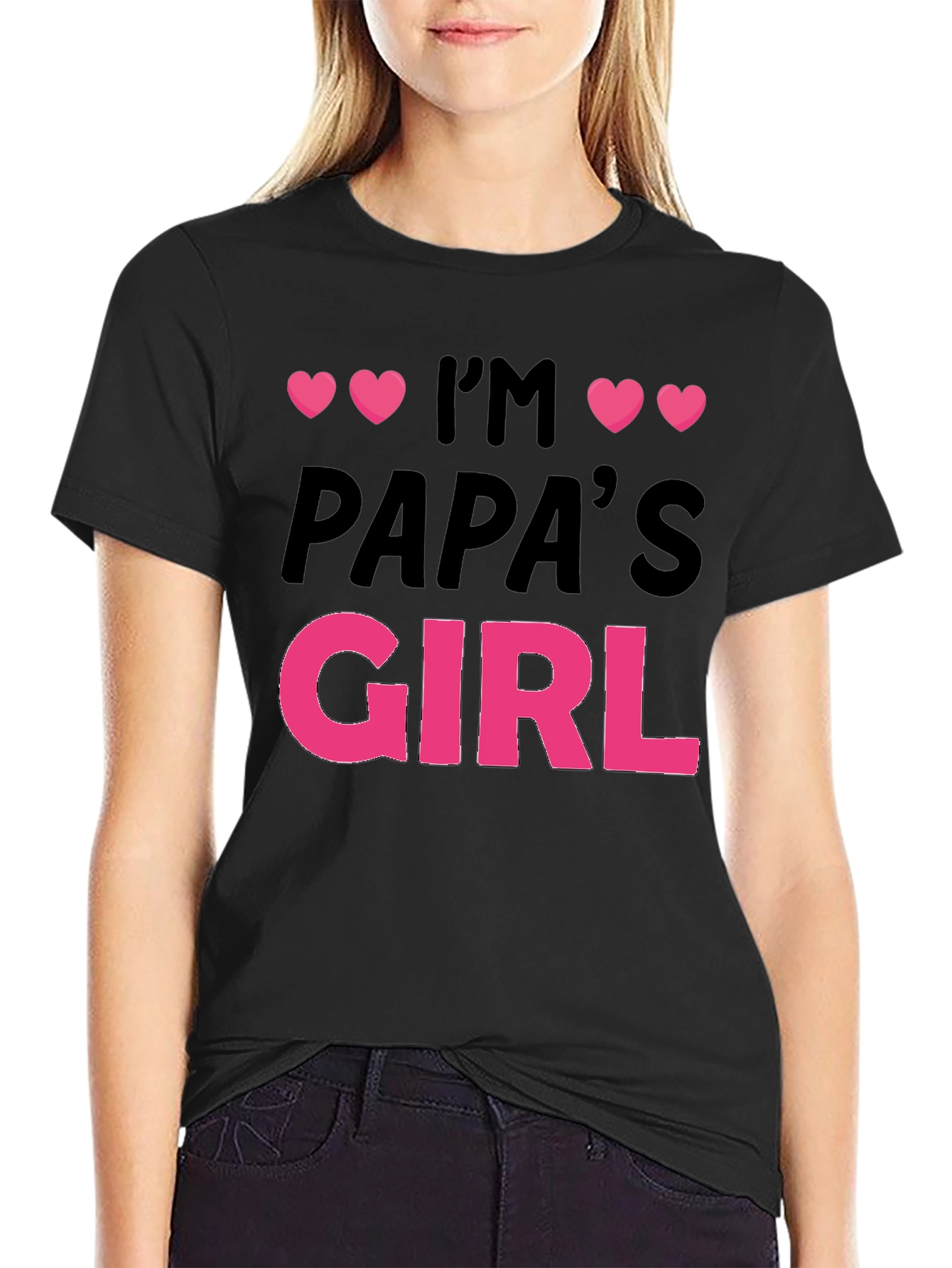 Im Papas Girl Black T-Shirt Cute Gift