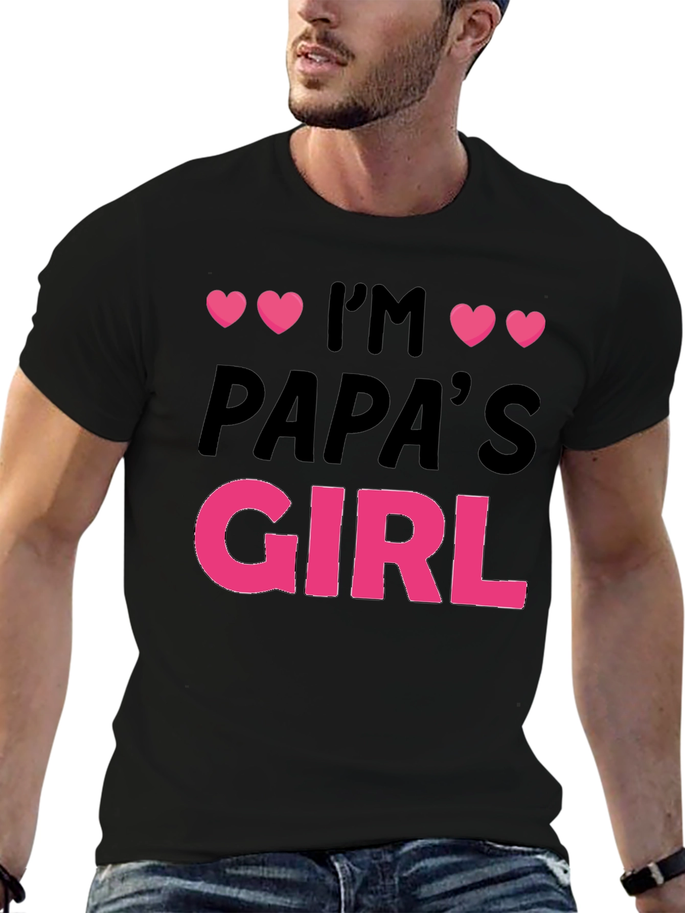 Im Papas Girl Black T-Shirt Cute Gift