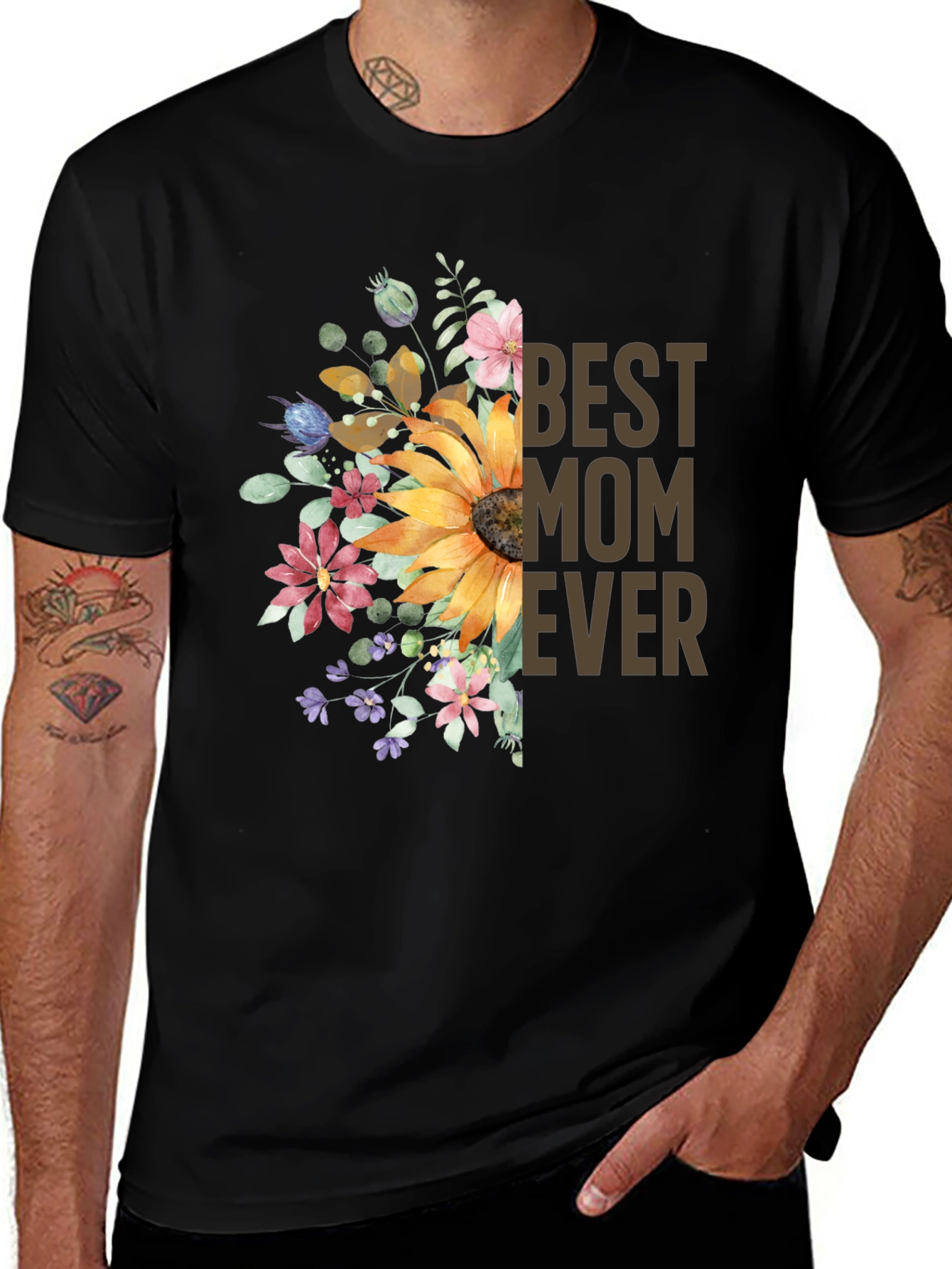 Best Mom Ever Floral Graphic Tee