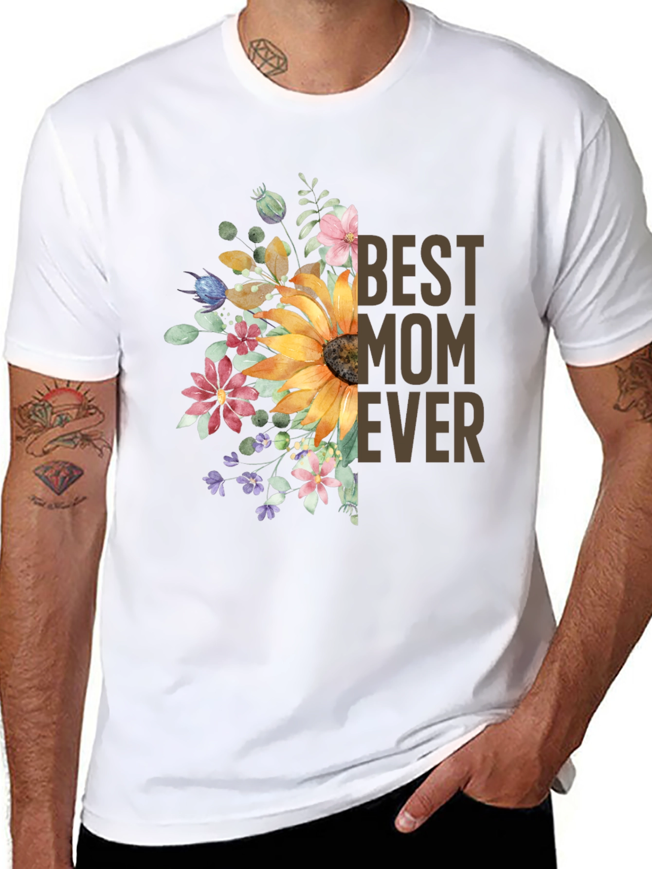 Best Mom Ever Floral Graphic Tee