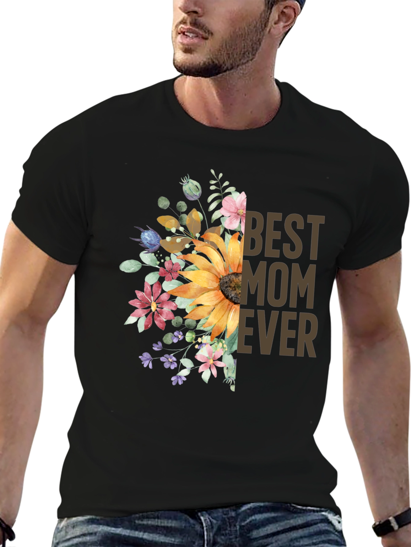 Best Mom Ever Floral Graphic Tee
