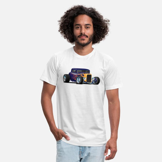 Vintage Hot Rod Car with Classic Flames