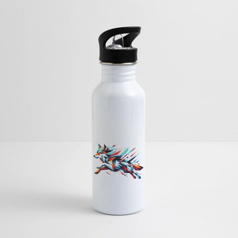 Vivid Geometric Wolf in Dynamic Colors