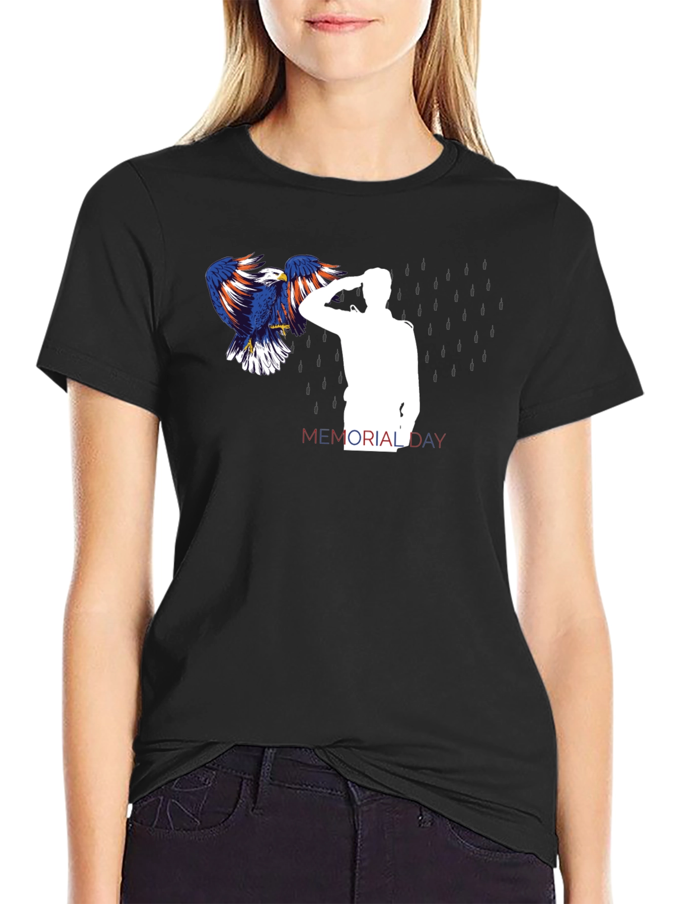 Memorial Day Eagle Graphic T-Shirt