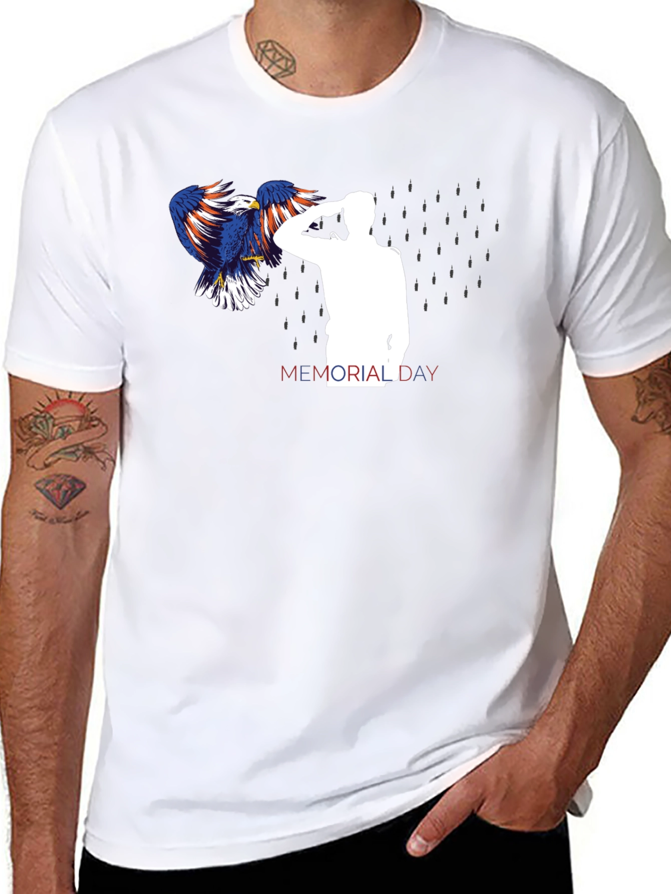 Memorial Day Eagle Graphic T-Shirt