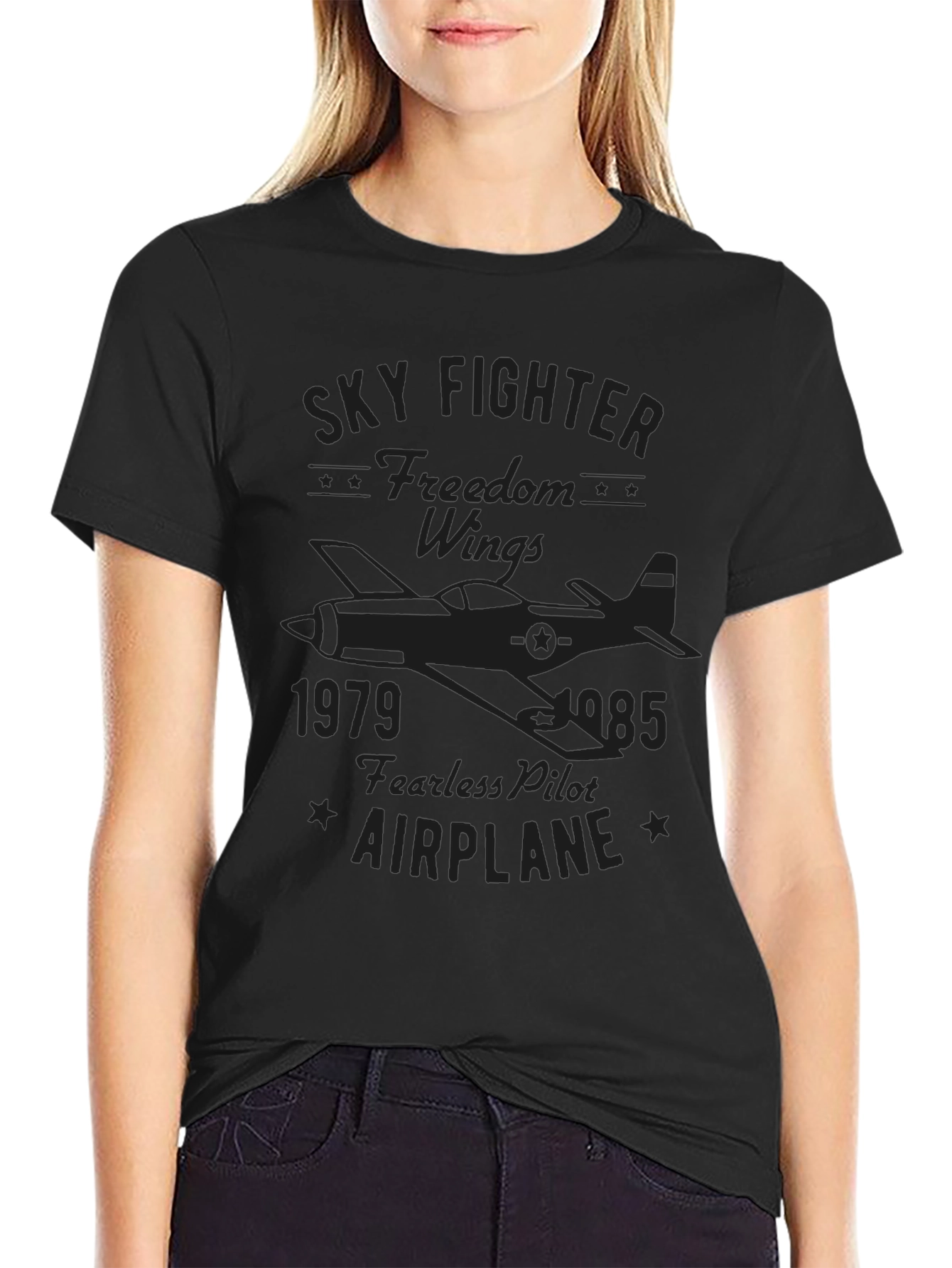 Sky Fighter Airplane T-Shirt - Freedom Wings Tee
