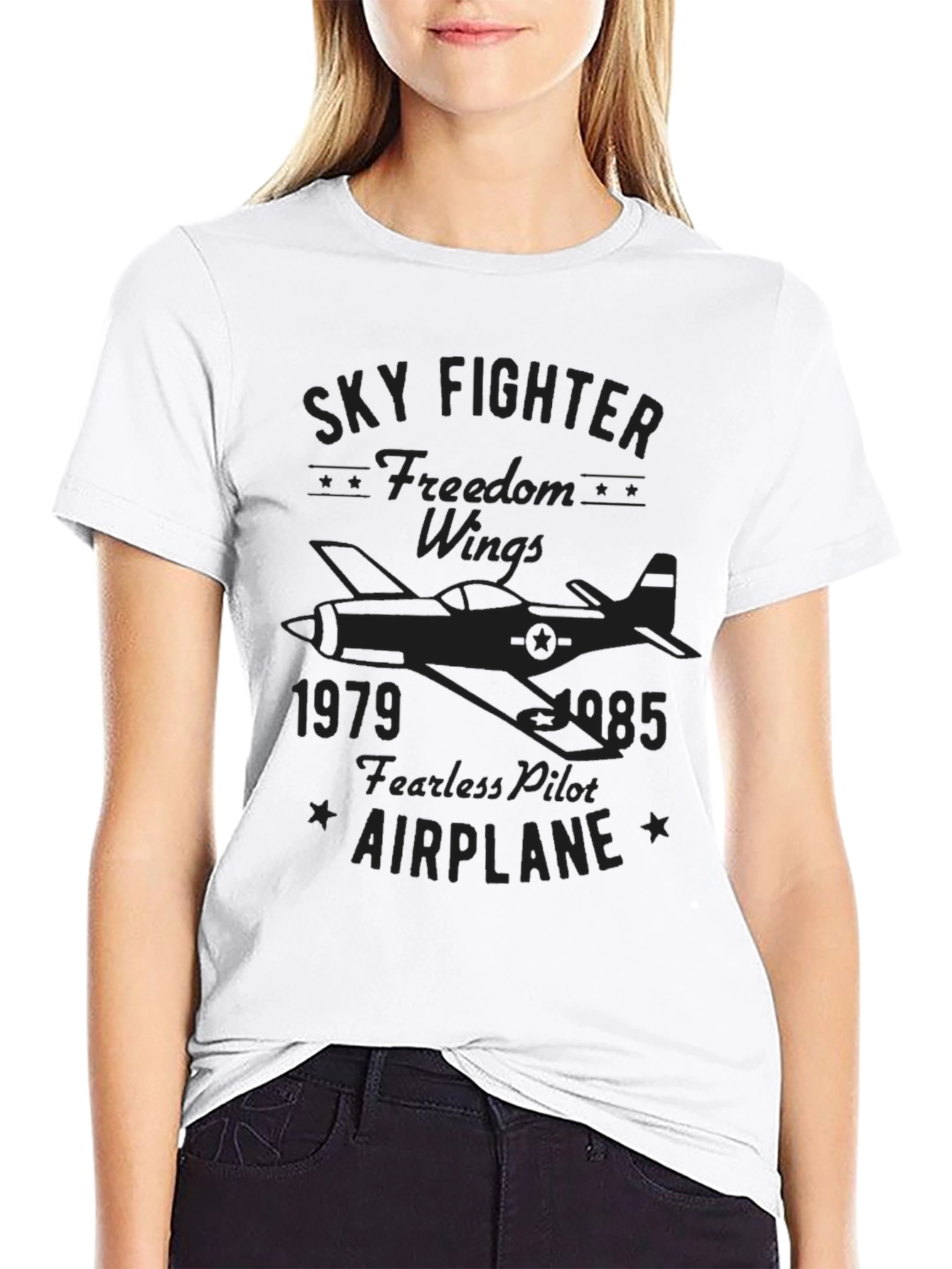 Sky Fighter Airplane T-Shirt - Freedom Wings Tee