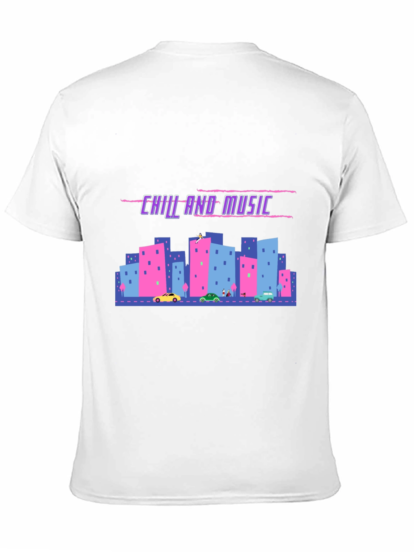 Chill and Music Graphic Tee - Black Cotton T-Shirt