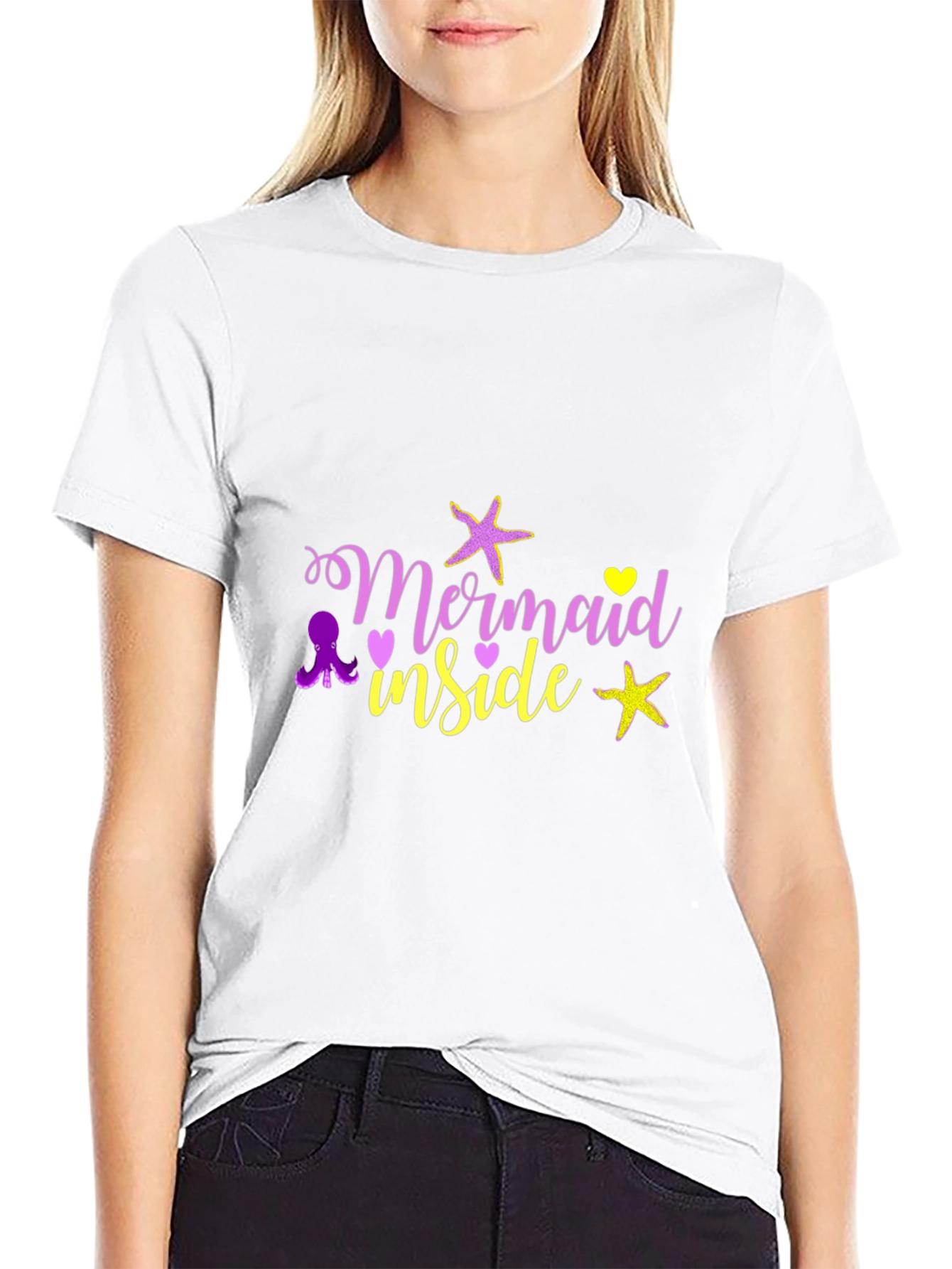 Mermaid Inside Graphic T-Shirt - Black